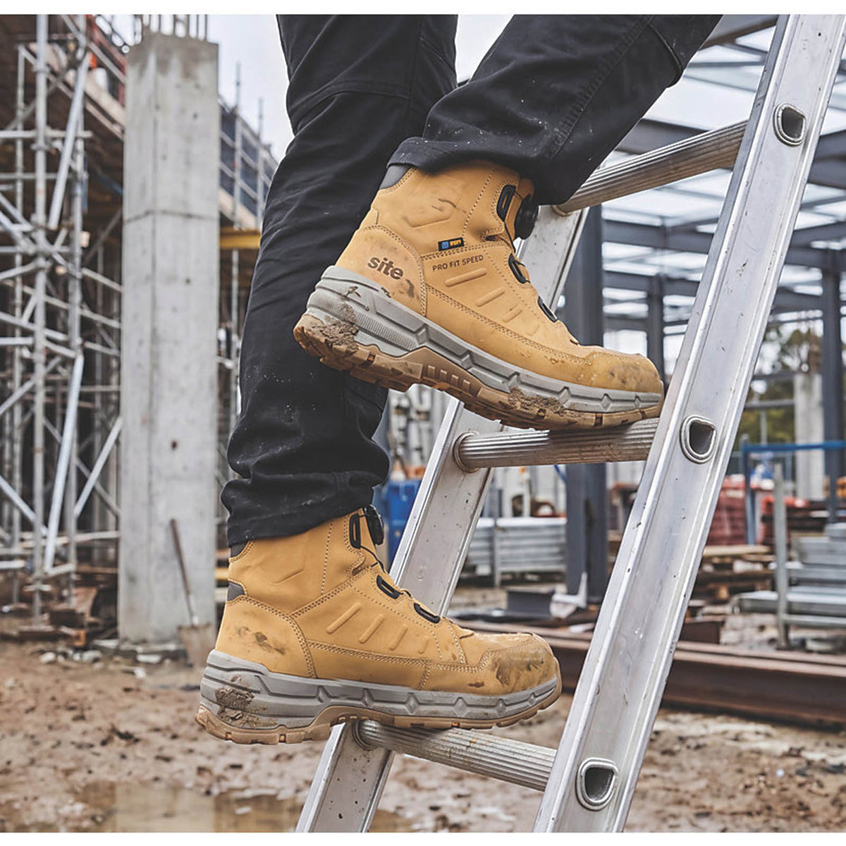 Site Safety Boots Mens Assert Standard Fit Brown Waterproof Composite Toe Size 7 - Image 2