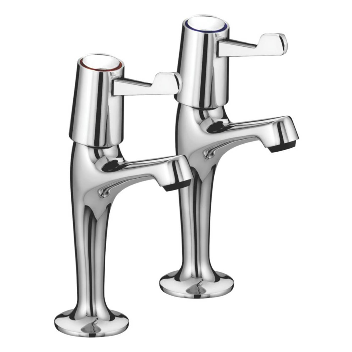 Bristan Kitchen Sink Tap High Neck Pillar Single Lever Chrome Contemporary Pair - Image 1