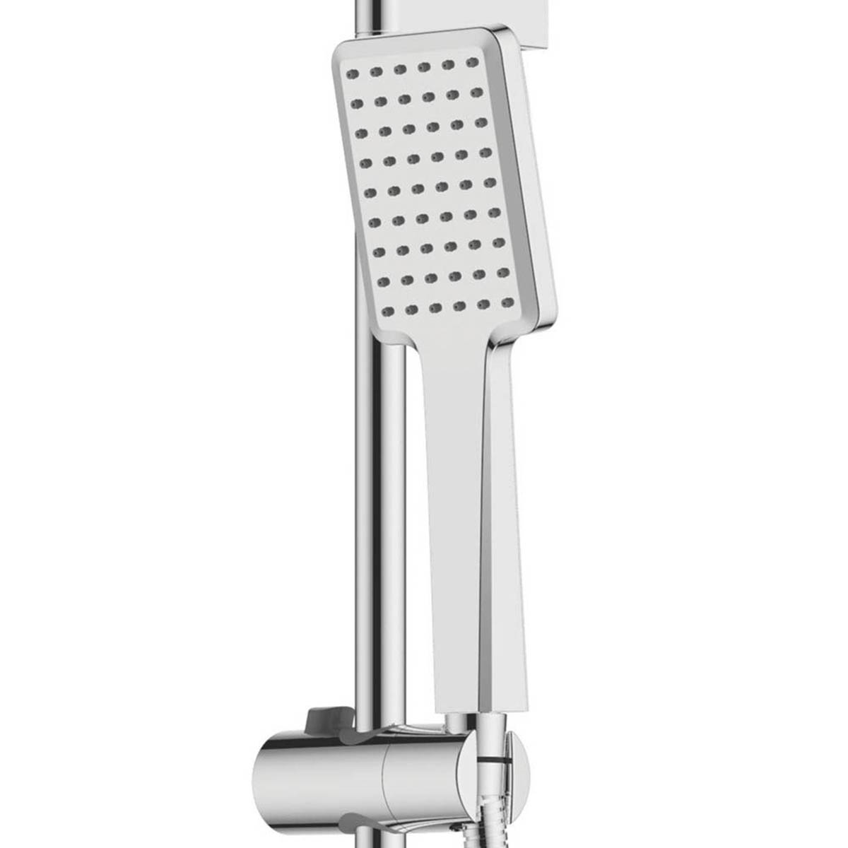 Swirl Mixer Shower Thermostatic Exposed Diverter Chrome Twin Head Square - Image 3