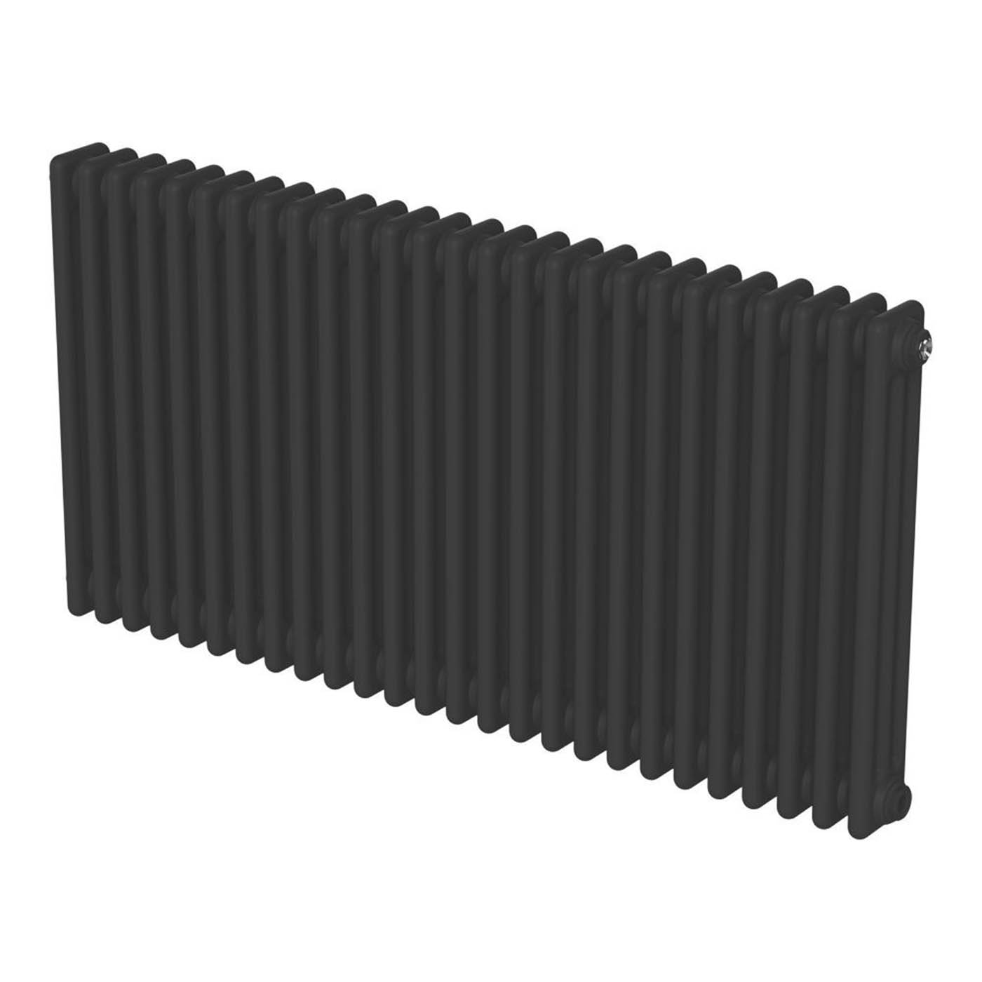 Flomasta 3 Column Radiator Black Horizontal Steel Traditional (H)60x(W)119cm - Image 1