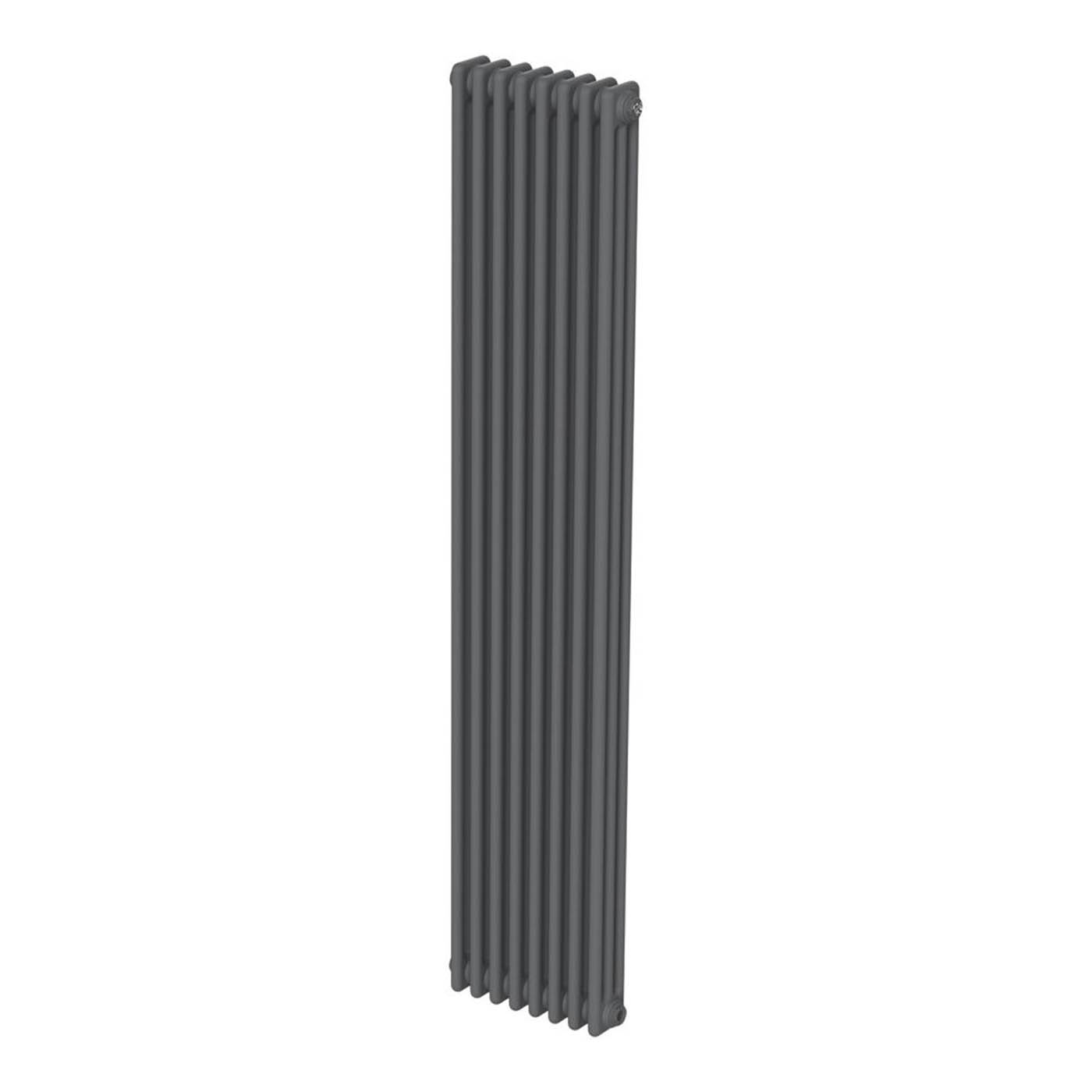 Flomasta 3 Column Radiator Anthracite Vertical Central Heating Modern 180x38cm - Image 1