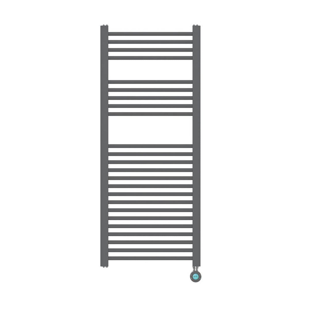 Flomasta Electric Towel Rail Radiator Anthracite Flat Bathroom Warmer H120xW50cm - Image 2