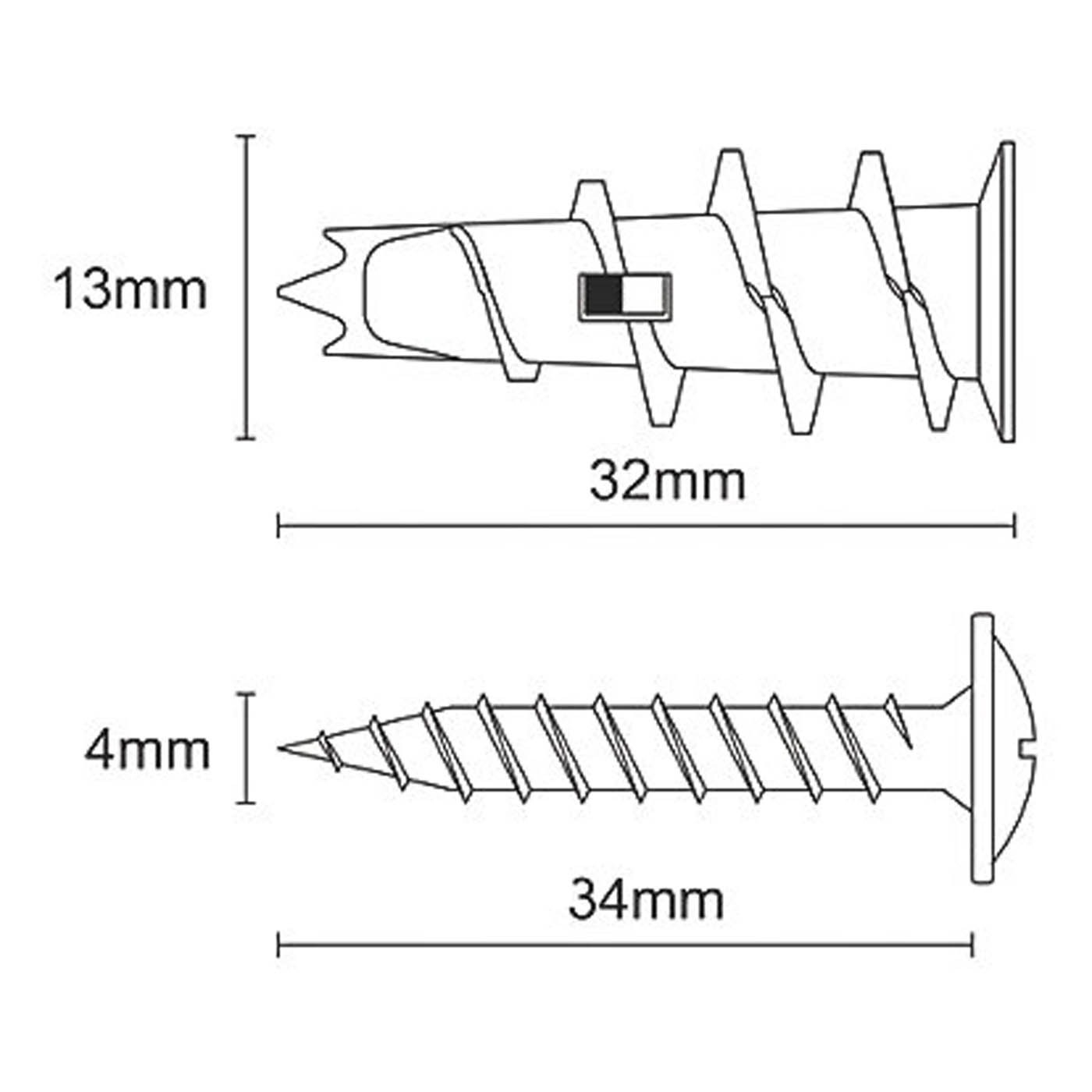 Easyfix Plasterboard Fixings Self-Drill Metal Indoor 32mm Zinc-Plated 500 Pack - Image 5