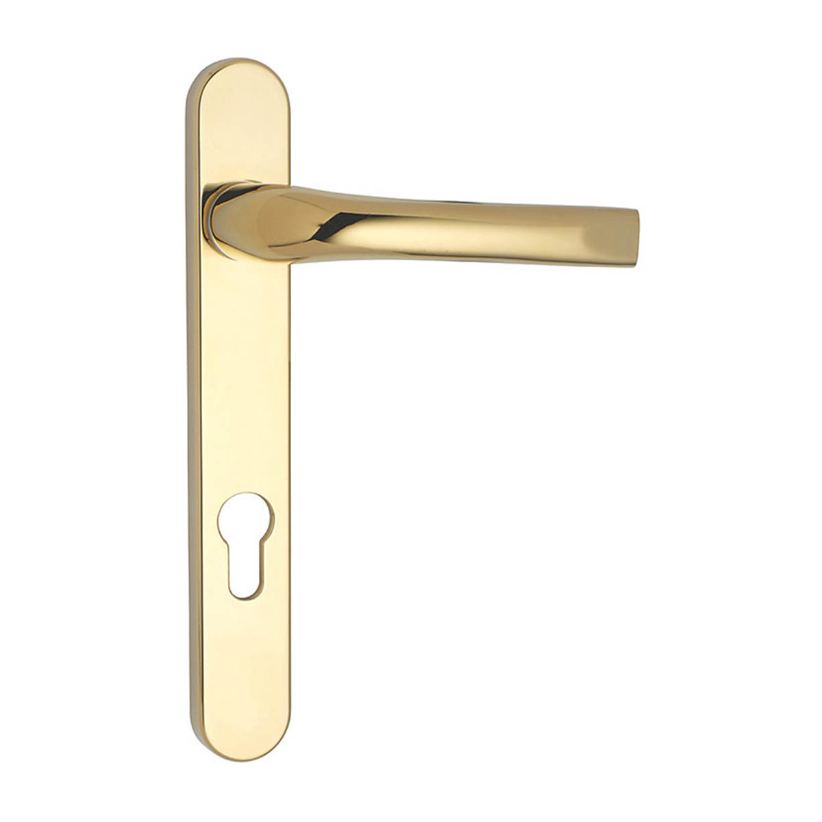 Mila Door Handles Gold Type A Euro Lock Zinc Alloy 92PZ Indoor Outdoor Pair - Image 2