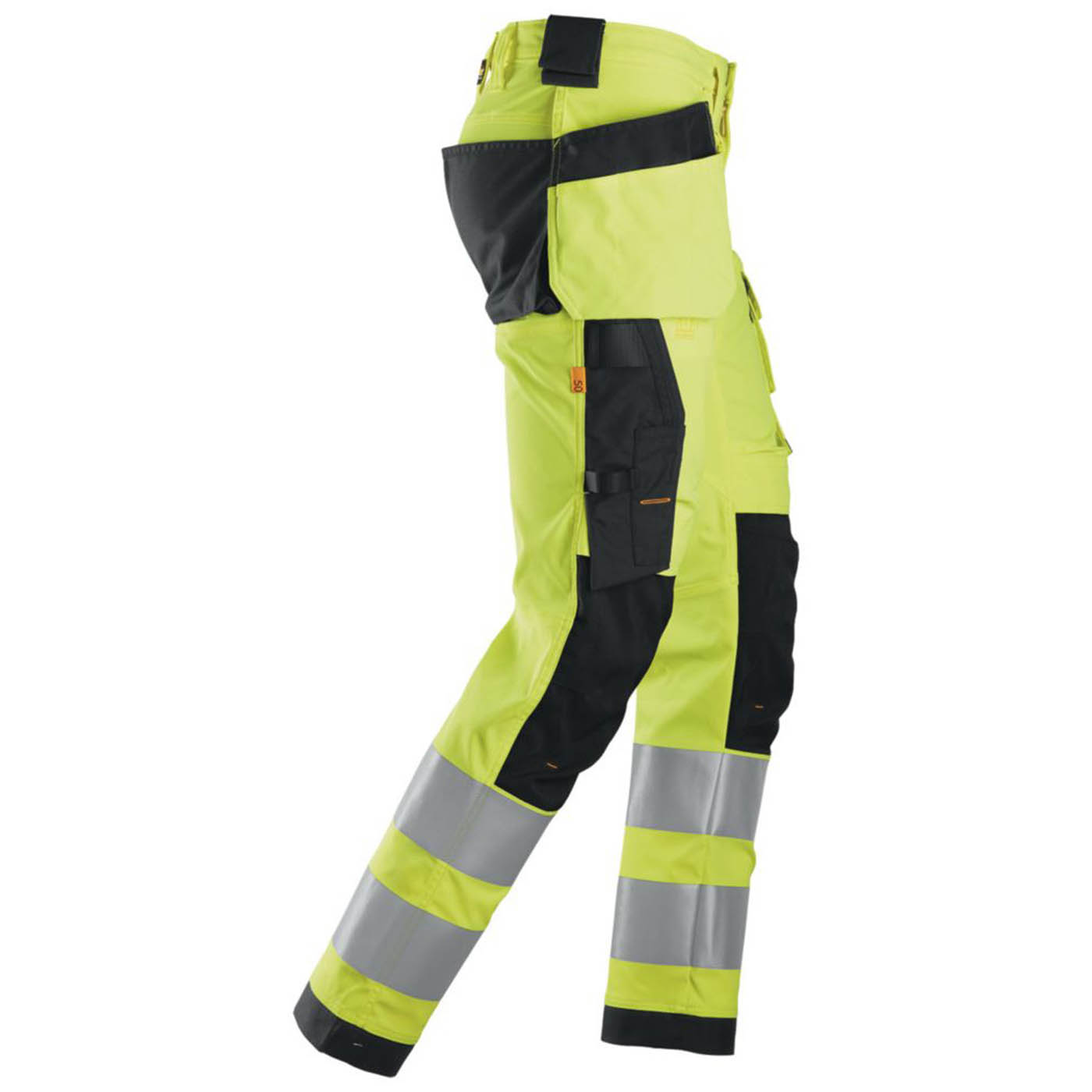 Snickers Hi-Vis Work Trousers Mens Slim Fit Yellow Reflective Cargo 35W 32L - Image 2