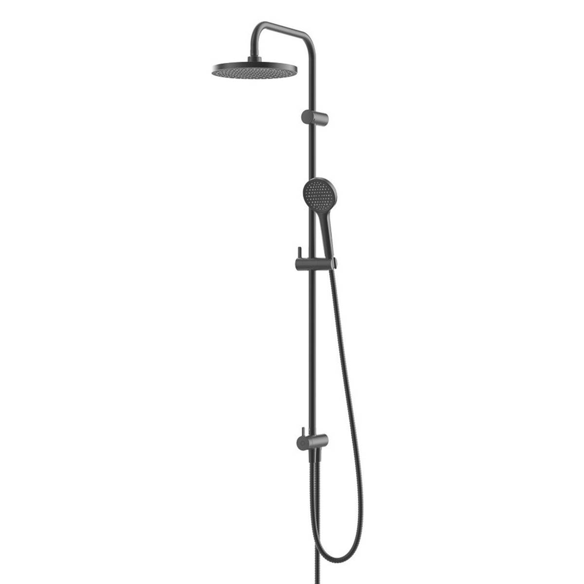 Swirl Overhead Shower Kit Black Stainless Steel Single Spray Pattern Round - Image 1