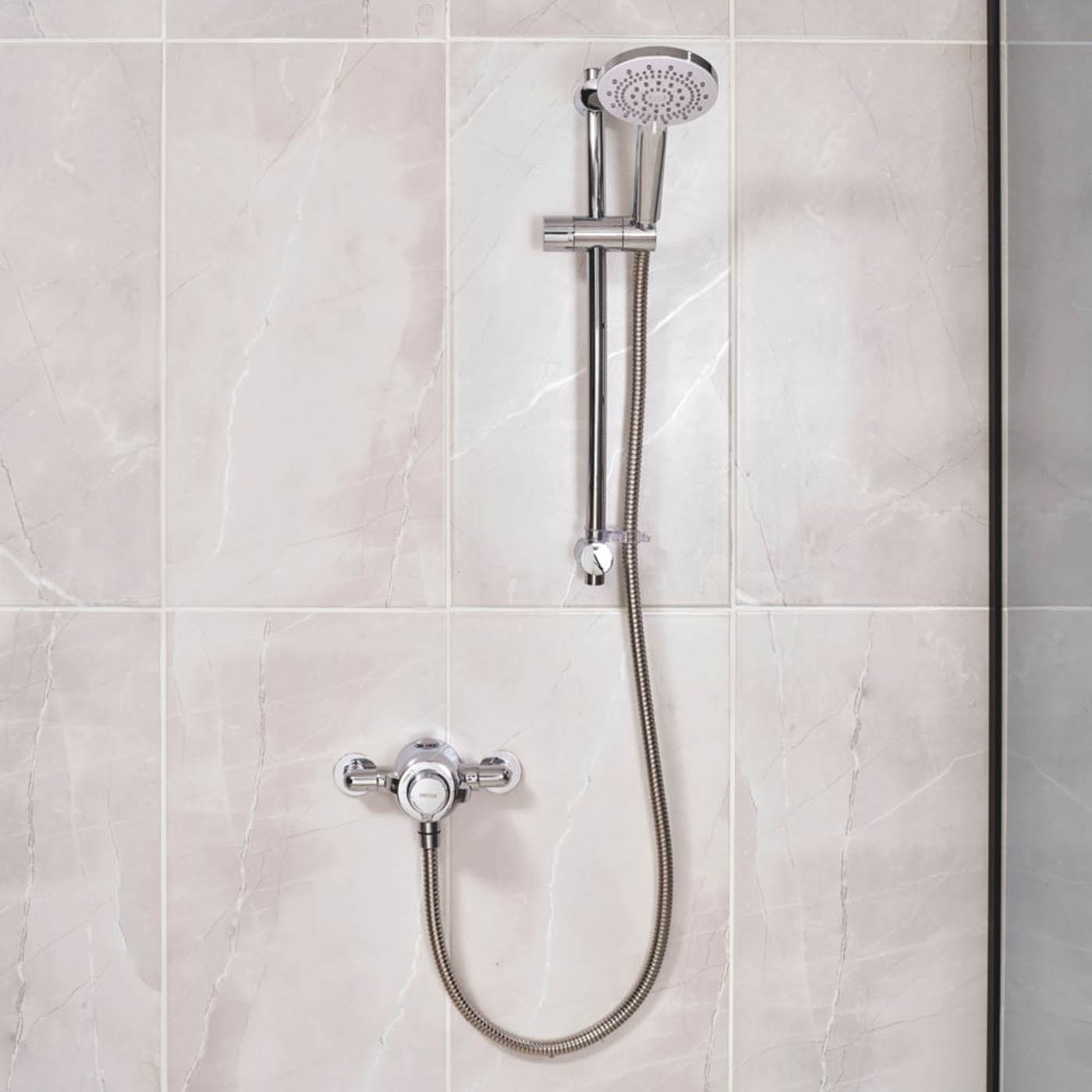Triton Thermostatic Mixer Shower Concentric 5 Spray Patterns Silver Round Modern - Image 2