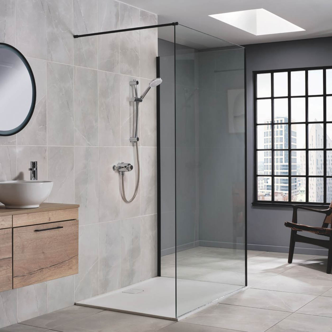 Triton Thermostatic Mixer Shower Concentric 5 Spray Patterns Silver Round Modern - Image 3