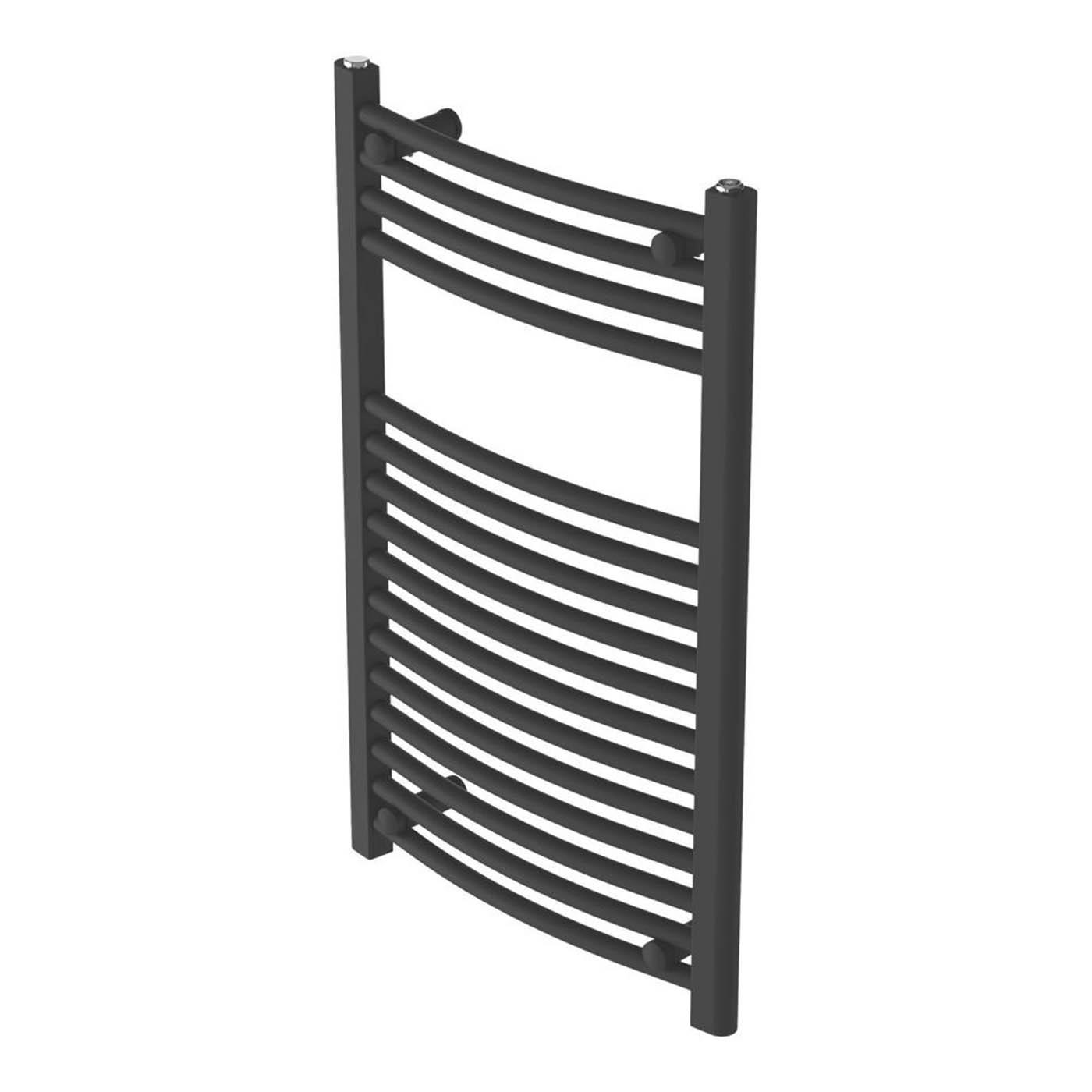Flomasta Towel Rail Radiator Black Curved Bathroom Warmer Ladder H80xW50cm - Image 1