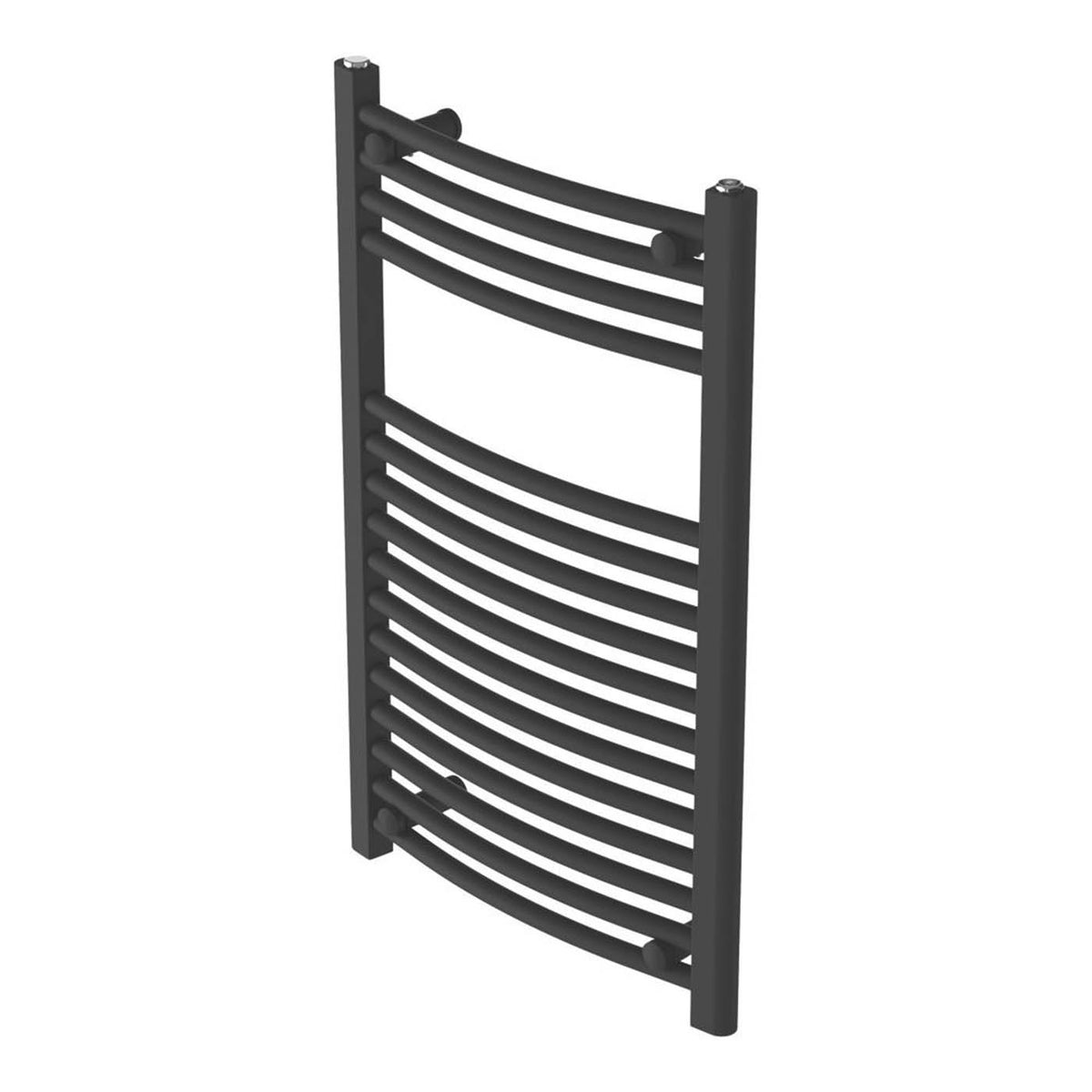 Flomasta Towel Rail Radiator Black Curved Bathroom Warmer Ladder H80xW50cm - Image 1