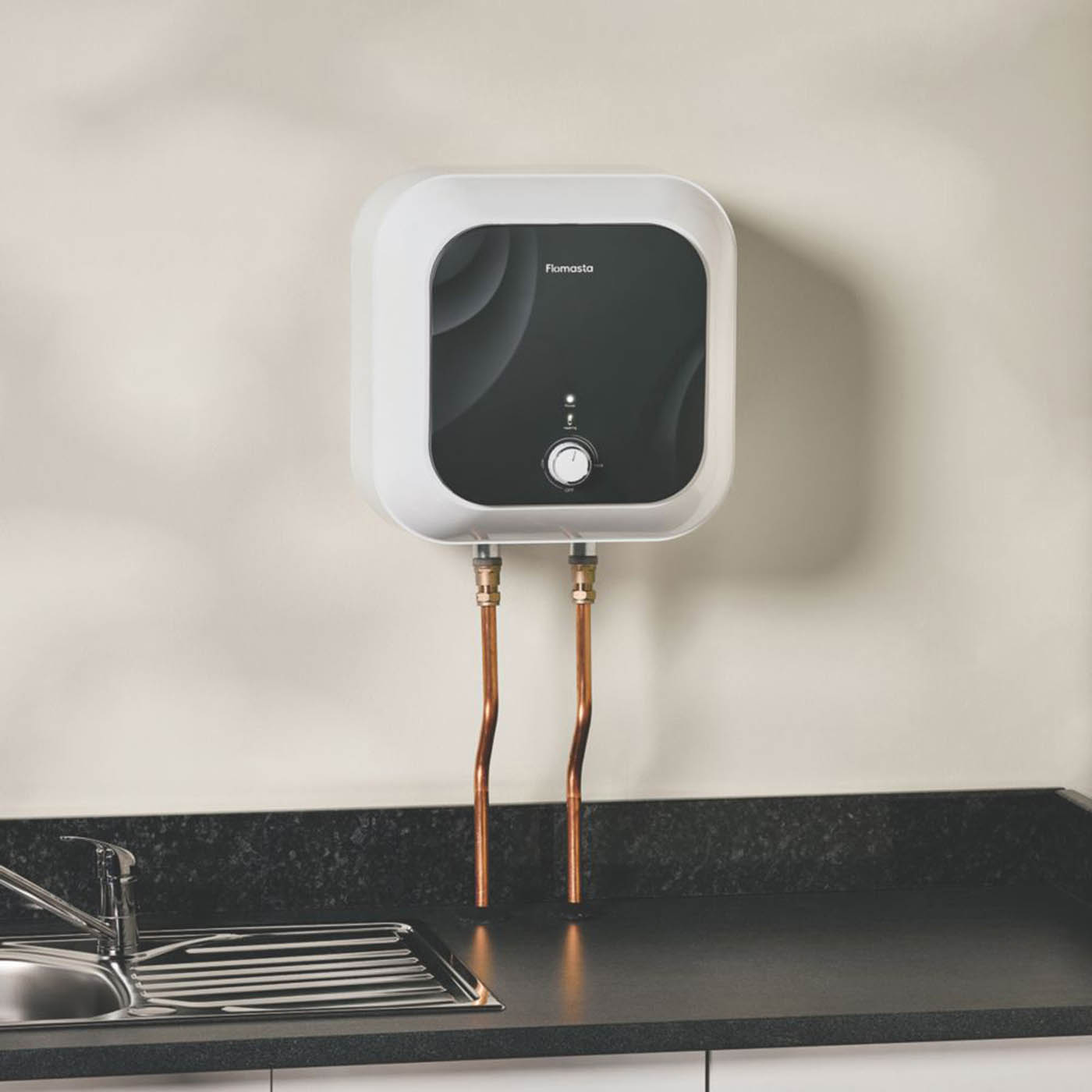Flomasta Oversink Water Heater Electric 3kW 15Ltr 1/2" Compact Plastic - Image 2