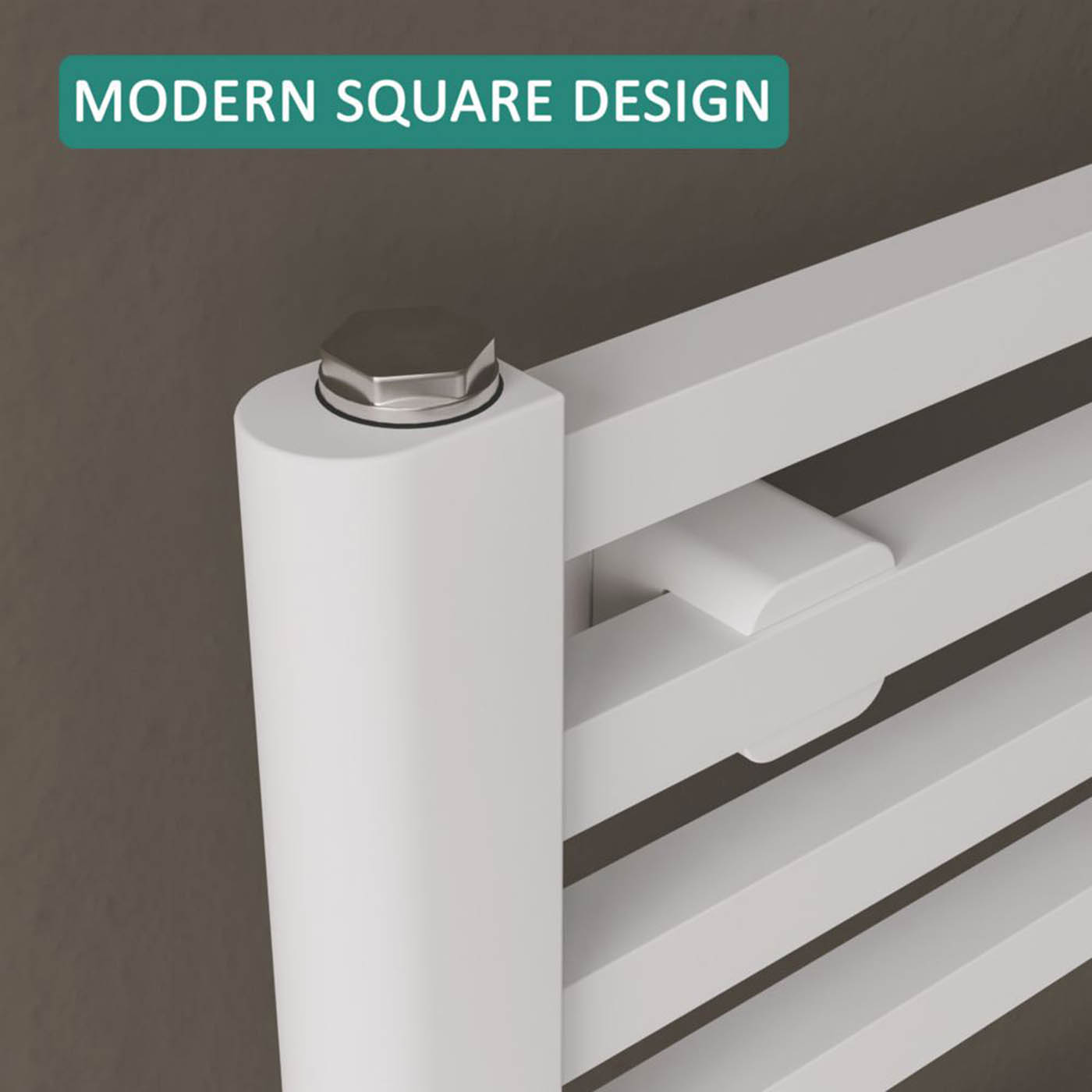 Ximax Designer Towel Radiator White Flat Bathroom Modern 922mm x 400mm 1014BTU - Image 3