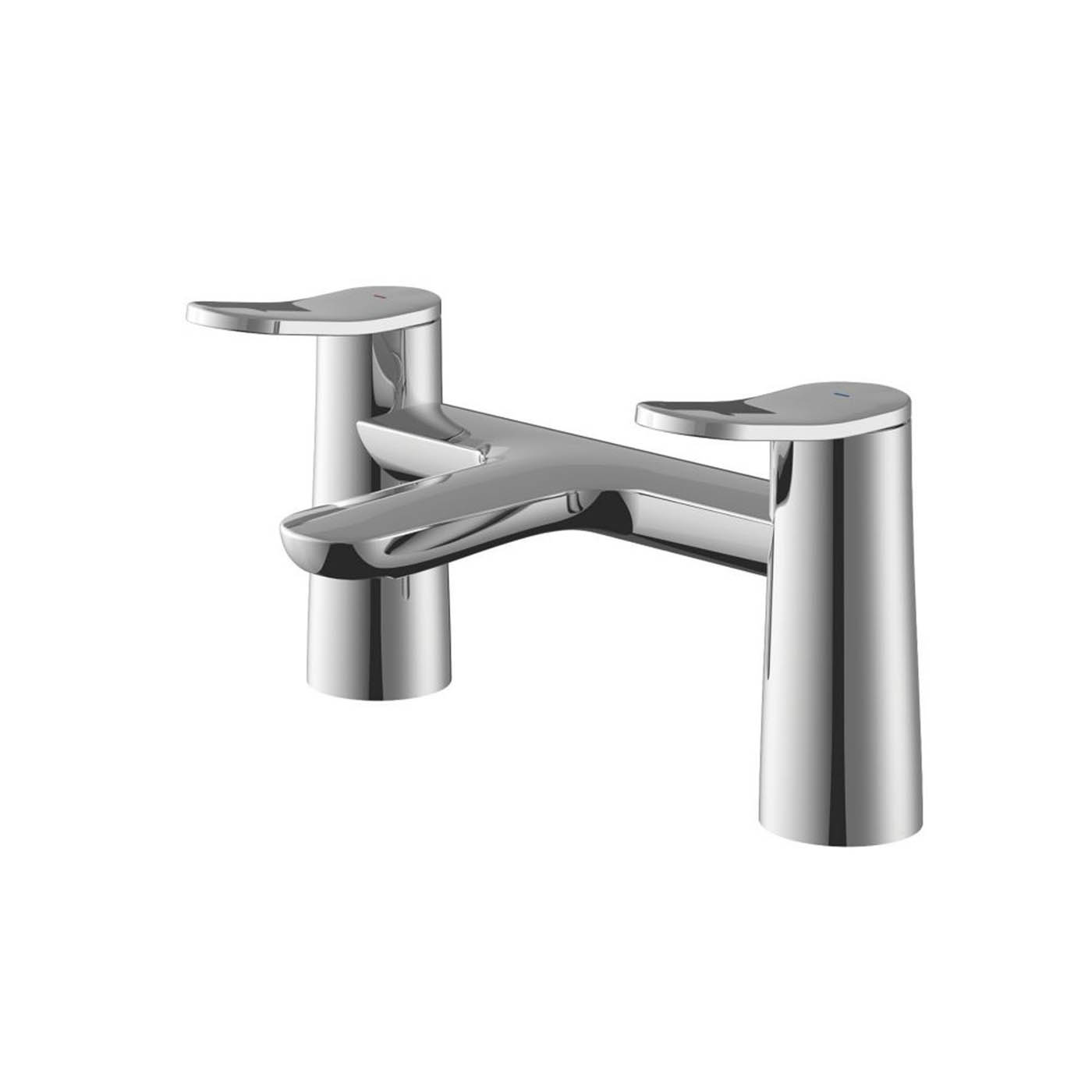 Swirl Bath Filler Tap Mixer Chrome Dual Lever 1/4 Turn Bathroom Modern Faucet - Image 1