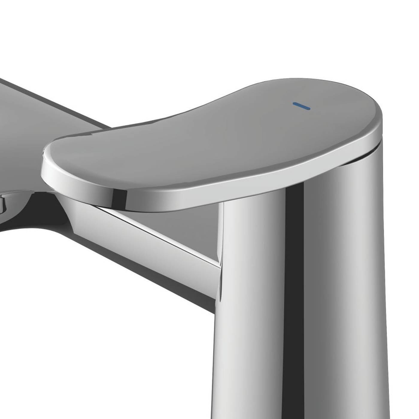 Swirl Bath Filler Tap Mixer Chrome Dual Lever 1/4 Turn Bathroom Modern Faucet - Image 4