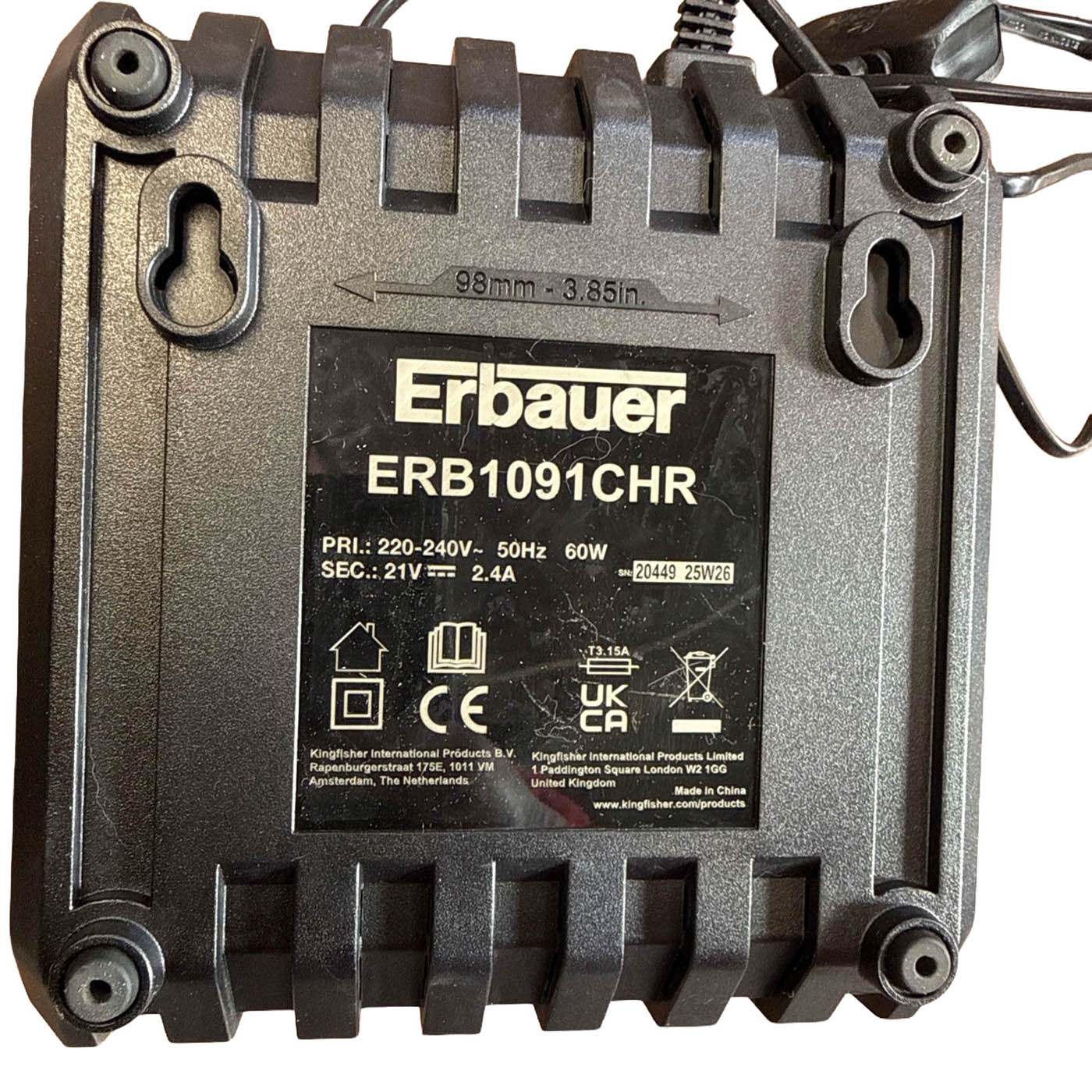 Erbauer Battery Charger 18V Li-Ion ERB1091CHR For Power Tools Compact 60W - Image 2
