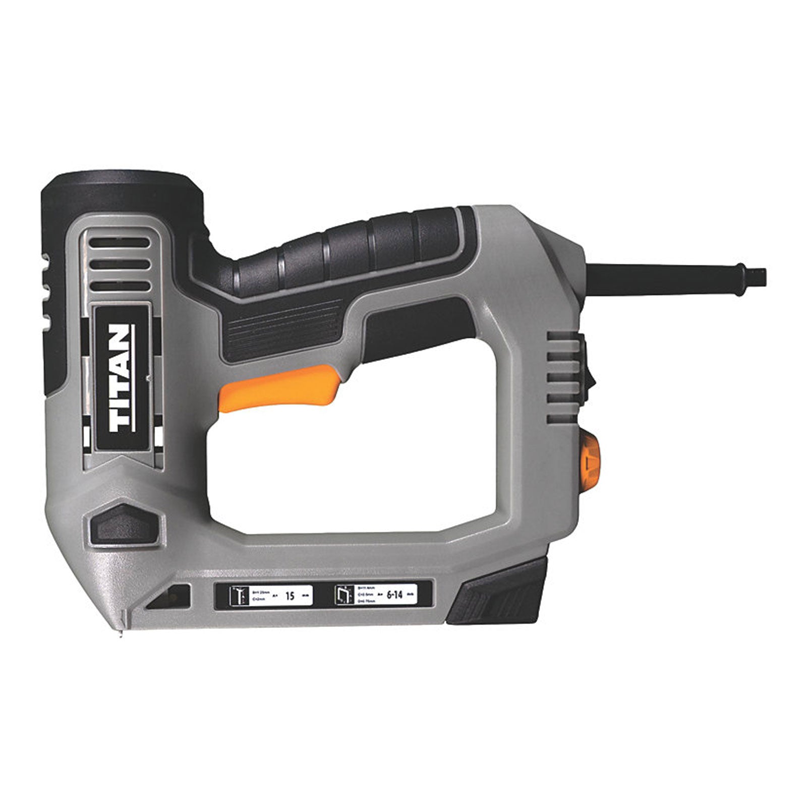 Titan Nail Gun Stapler Electric TTB968NST Second Fix 15mm Compact Soft Grip 240V - Image 2