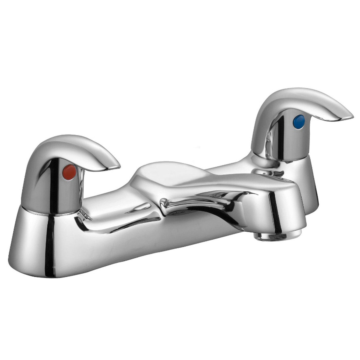 Cooke & Lewis Bath Mixer Tap Brass Chrome Finish Contemporary Double Lever - Image 1
