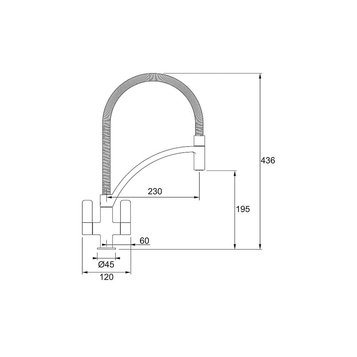 Franke Kitchen Mixer Tap Pull-Out Spring Neck Dual Lever Chrome Modern Monoblock - Image 2