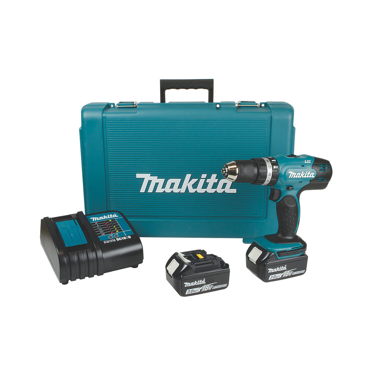 Makita Combi Drill DHP453SFE Hammer Cordless 18V 2x3Ah Li-Ion Compact Heavy Duty - Image 1