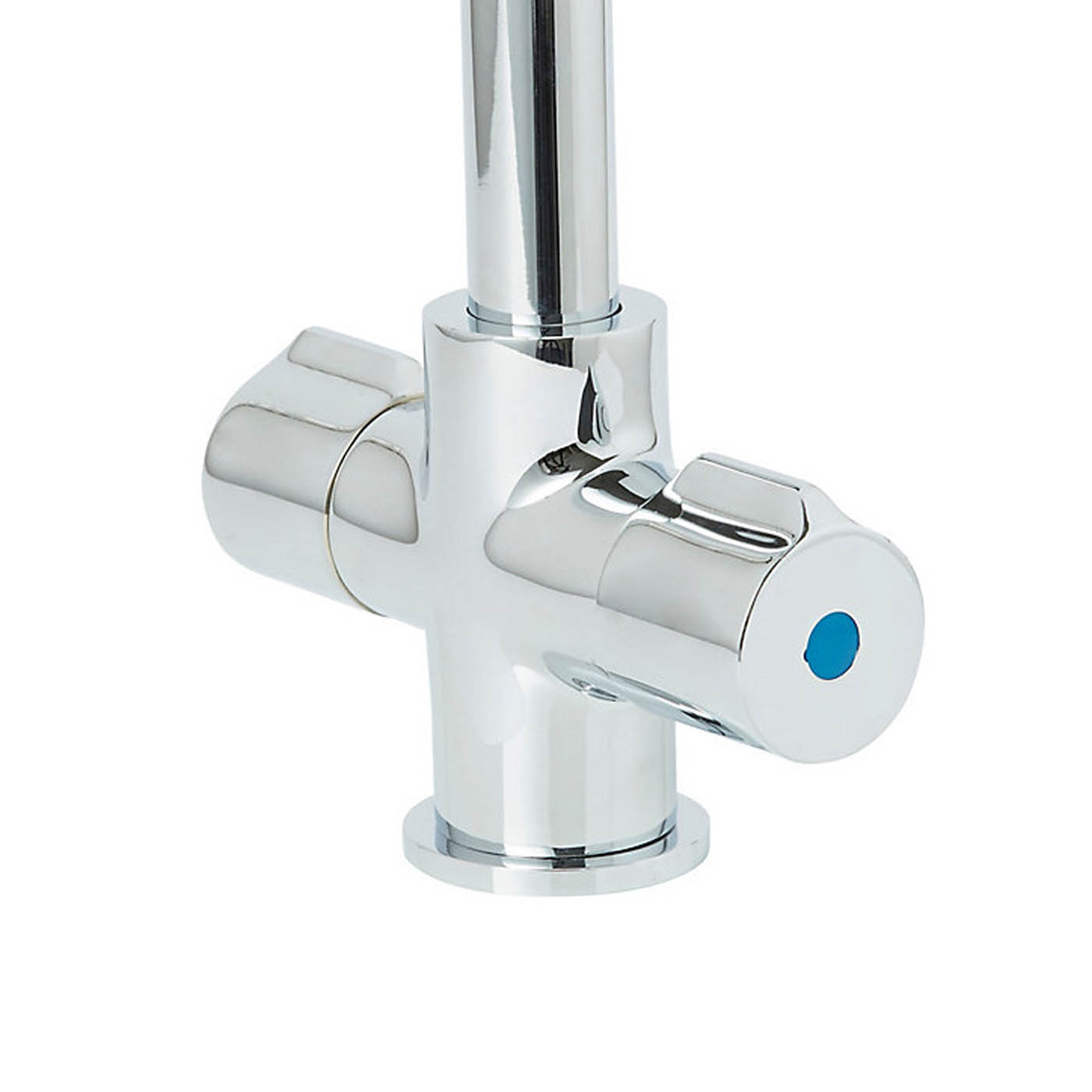 Kitchen Sink Tap Mixer Twin Lever Chrome ¼ Turn Brass Swivel Spout Modern Faucet - Image 2