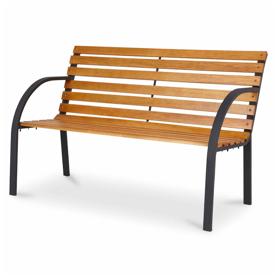 Outdoor Bench 2 Seater Wooden Garden Patio Seating Furniture (W)122x(H)81cm - Image 1