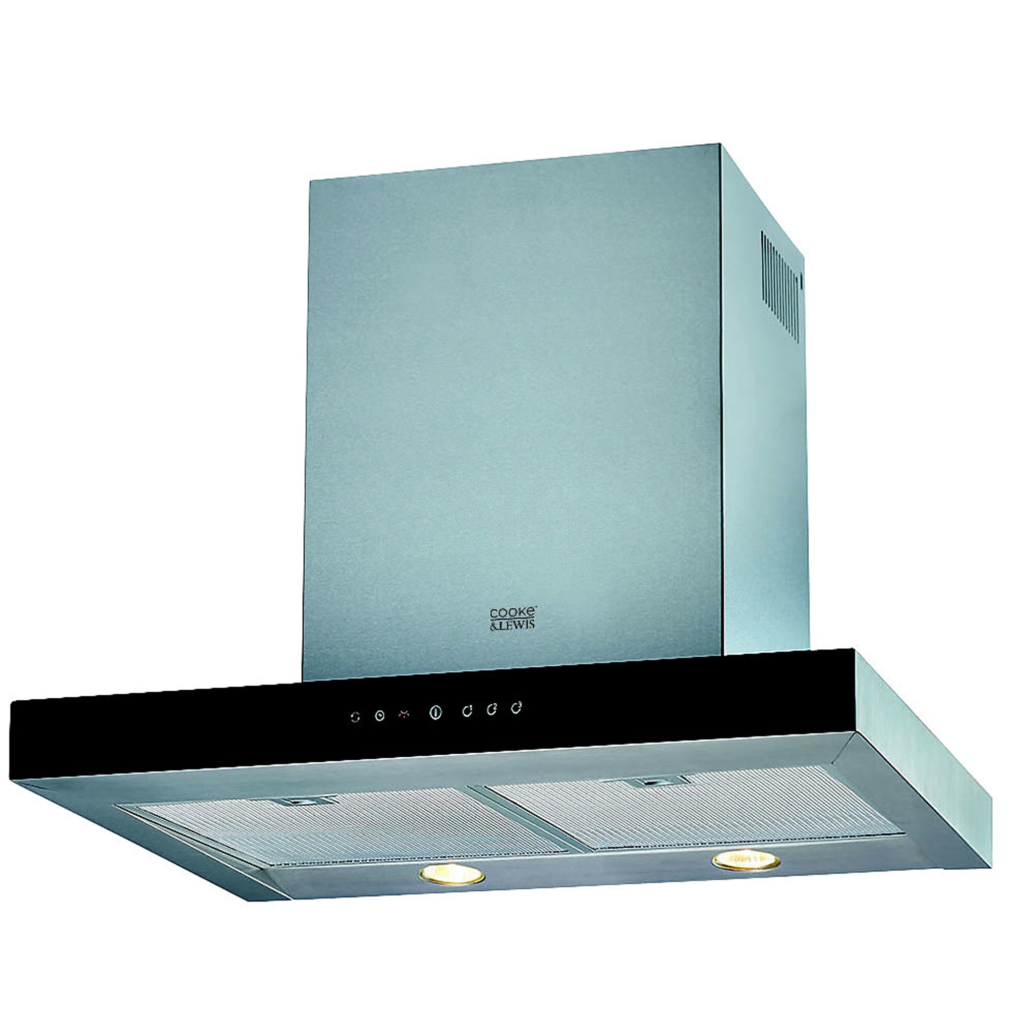 Cooke & Lewis Box Cooker hood MRD60CL-L Black Stainless steel 600x1030x500mm - Image 1