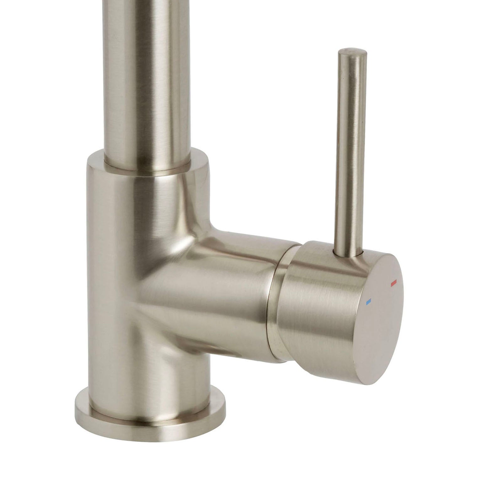 Kitchen Sink Tap Mixer Single Lever Nickel Effect Spring Neck Brass Faucet - Image 2