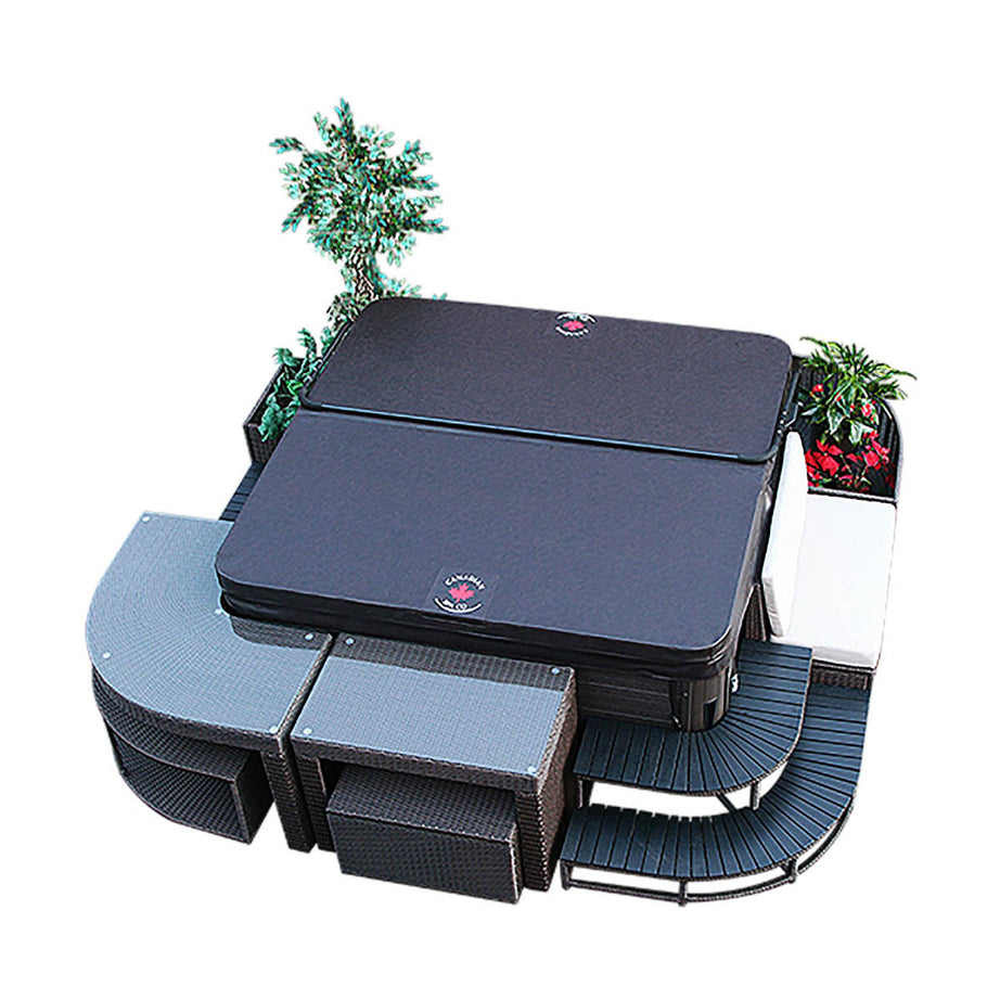 Canadian Spa Sofa Loveseat Brown Rattan Furniture Weather Resistant - Image 2