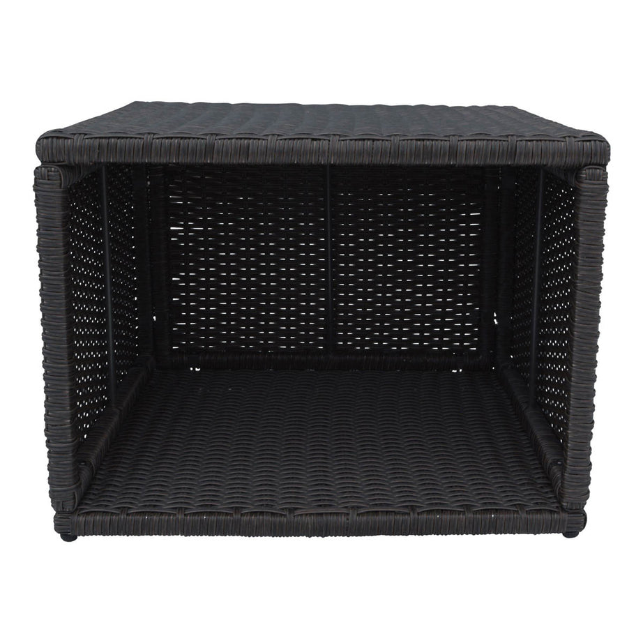 Canadian Spa Side Table Square Rattan Brown Lightweight Weather Resistant - Image 1