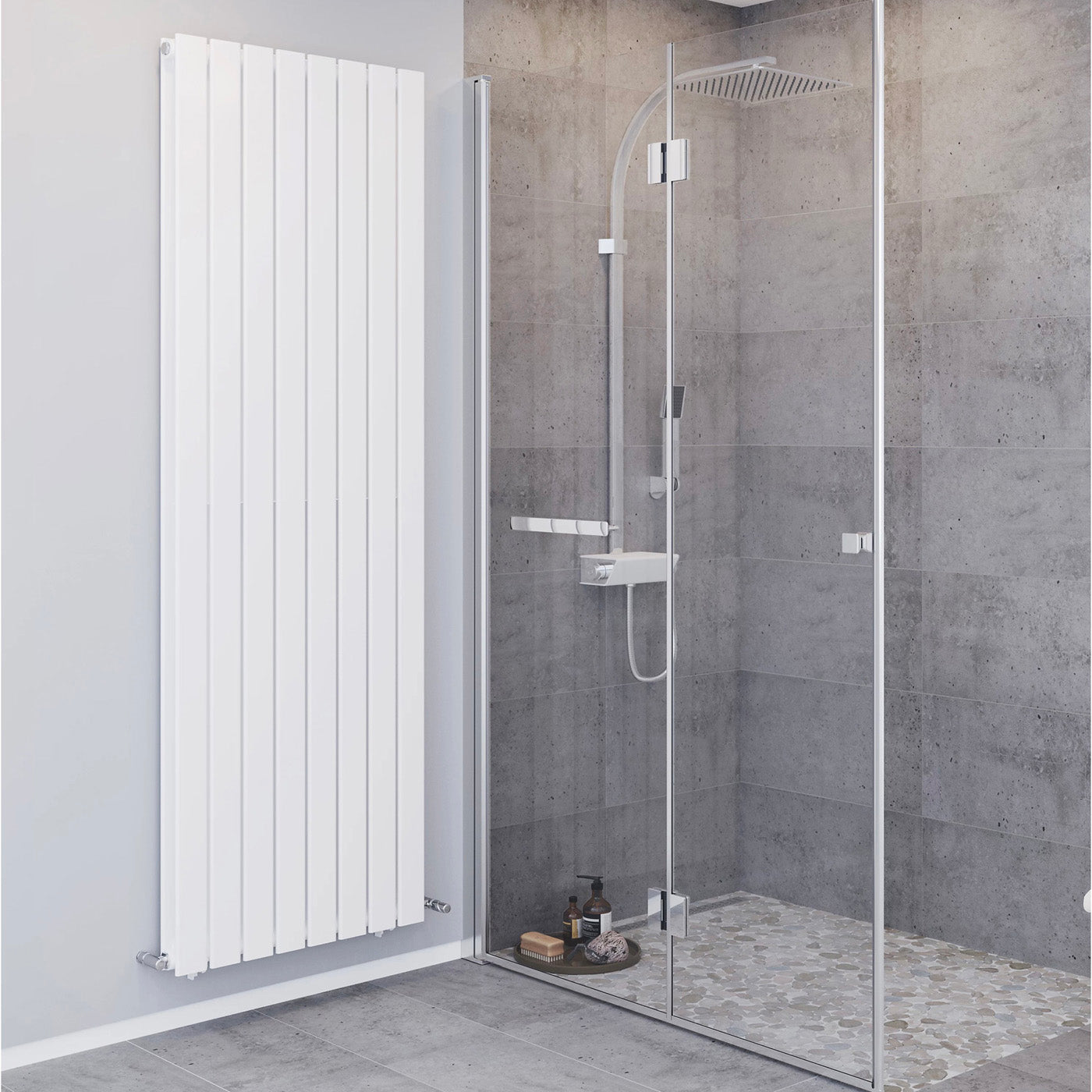 Blyss Designer Radiator White Vertical Steel Flat Central Heating 180x60.8cm - Image 1