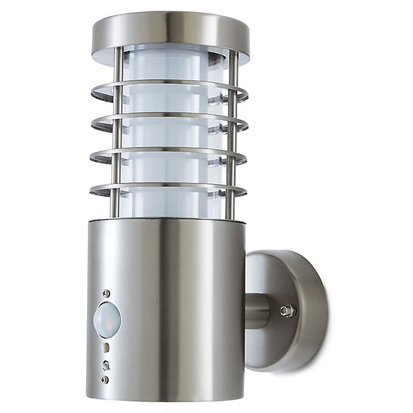 LED Wall Light Silver Outdoor Adjustable Warm White Motion Sensor Garden Porch - Image 1