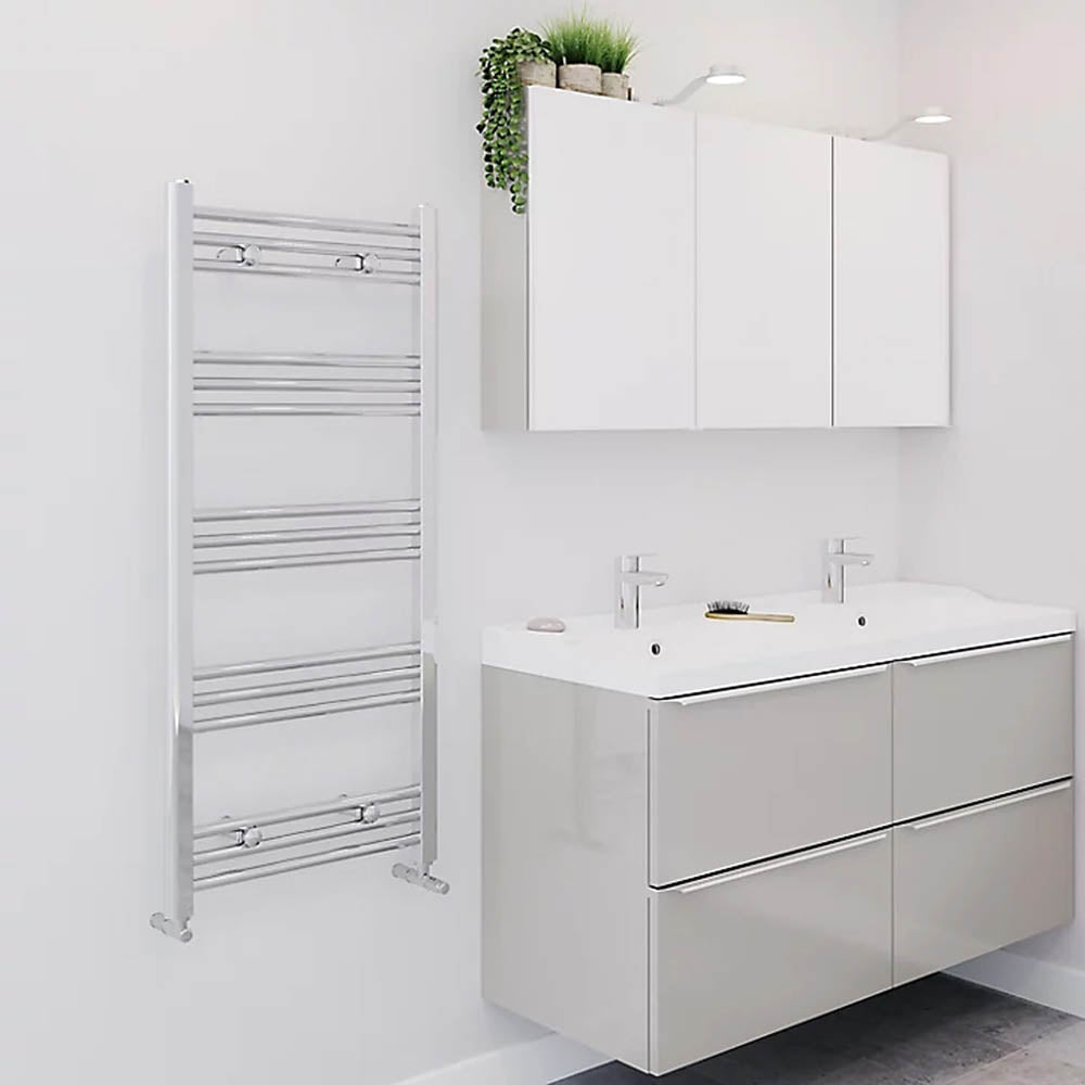 Blyss Towel Rail Radiator Chrome Flat Bathroom Warmer Ladder Modern 110x50cm - Image 2