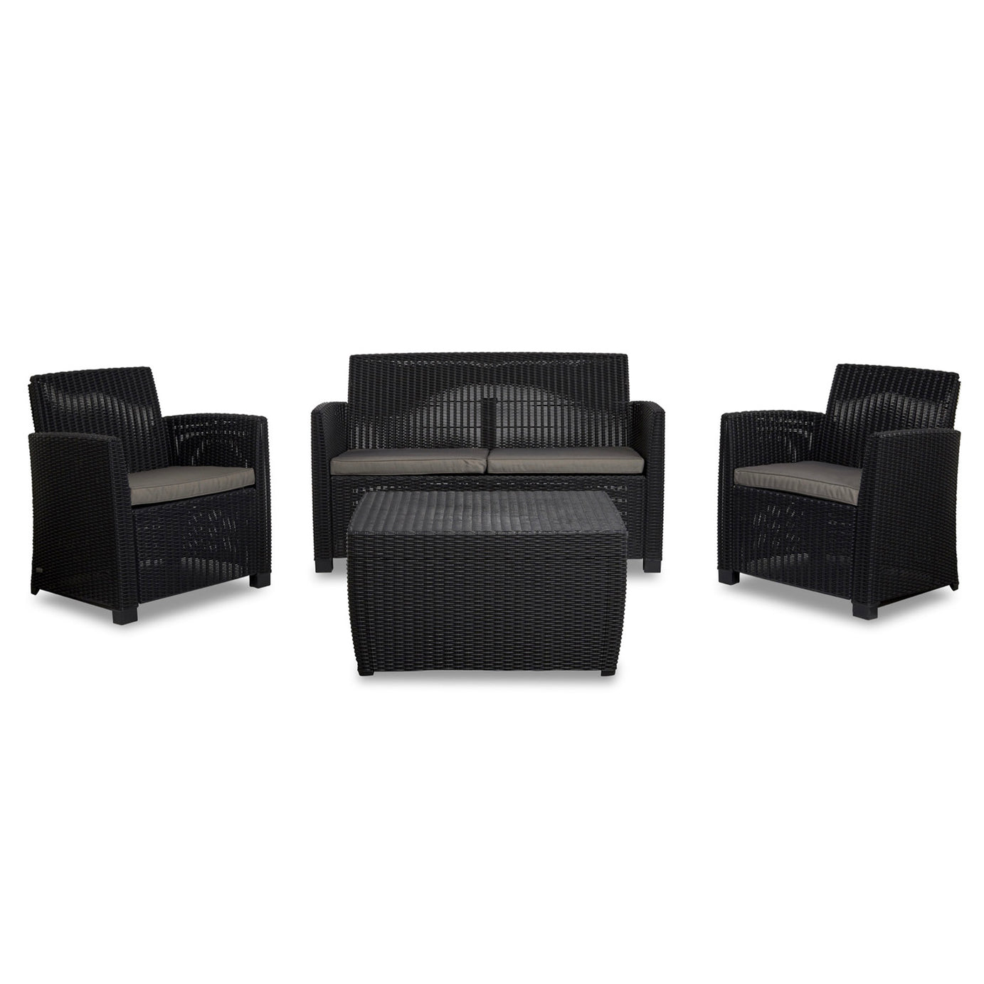 Rattan Garden Set 4 Seater Coffee Outdoor Furniture Sofa Storage 2 x  Armchair - Image 2