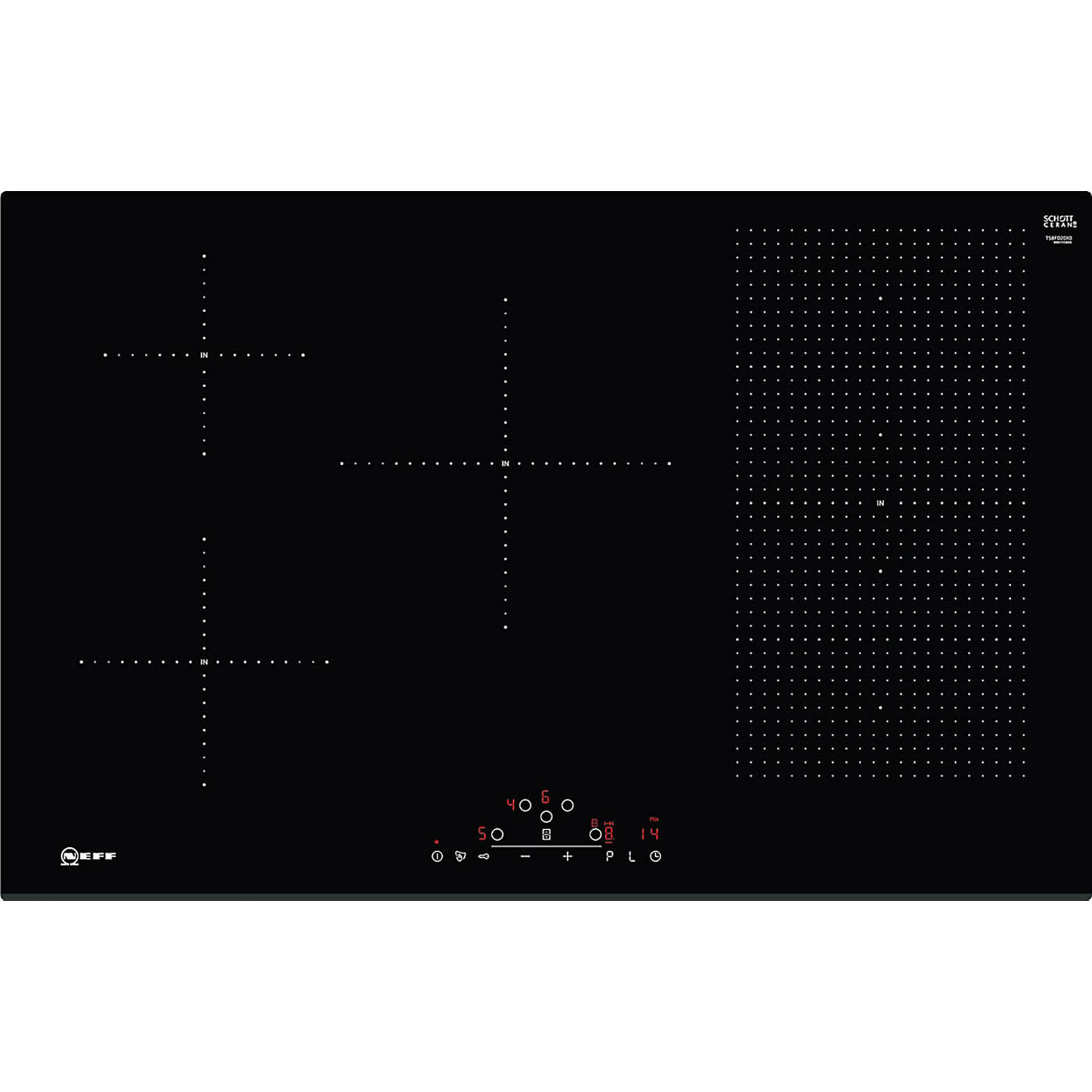 Neff Induction Hob 80 cm Electric Built-in 5 Zone T58FD20X0 Black Touch Control - Image 1