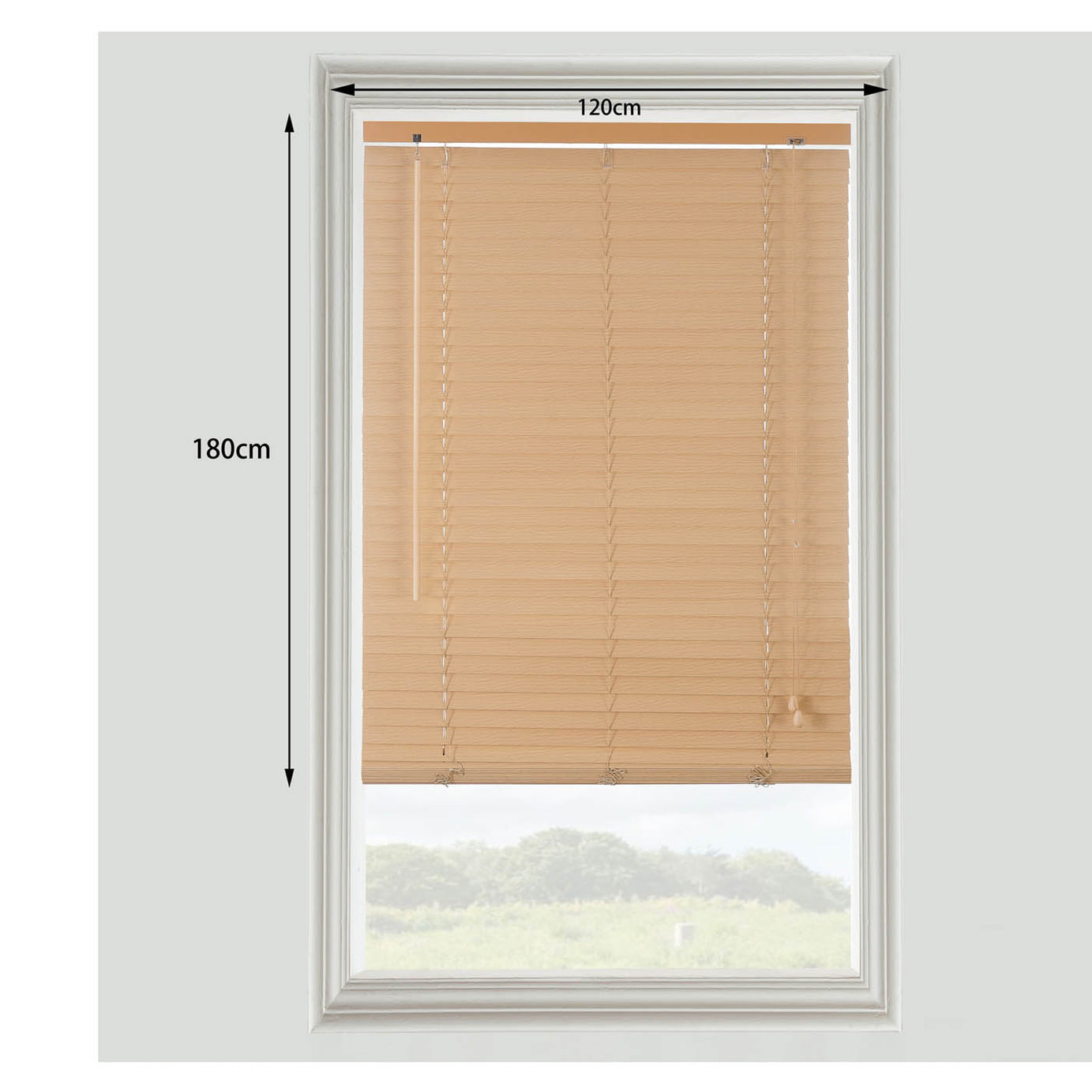 Venetian Window Blind Wooden Natural Oak Effect Living Room Office 120x180cm - Image 4
