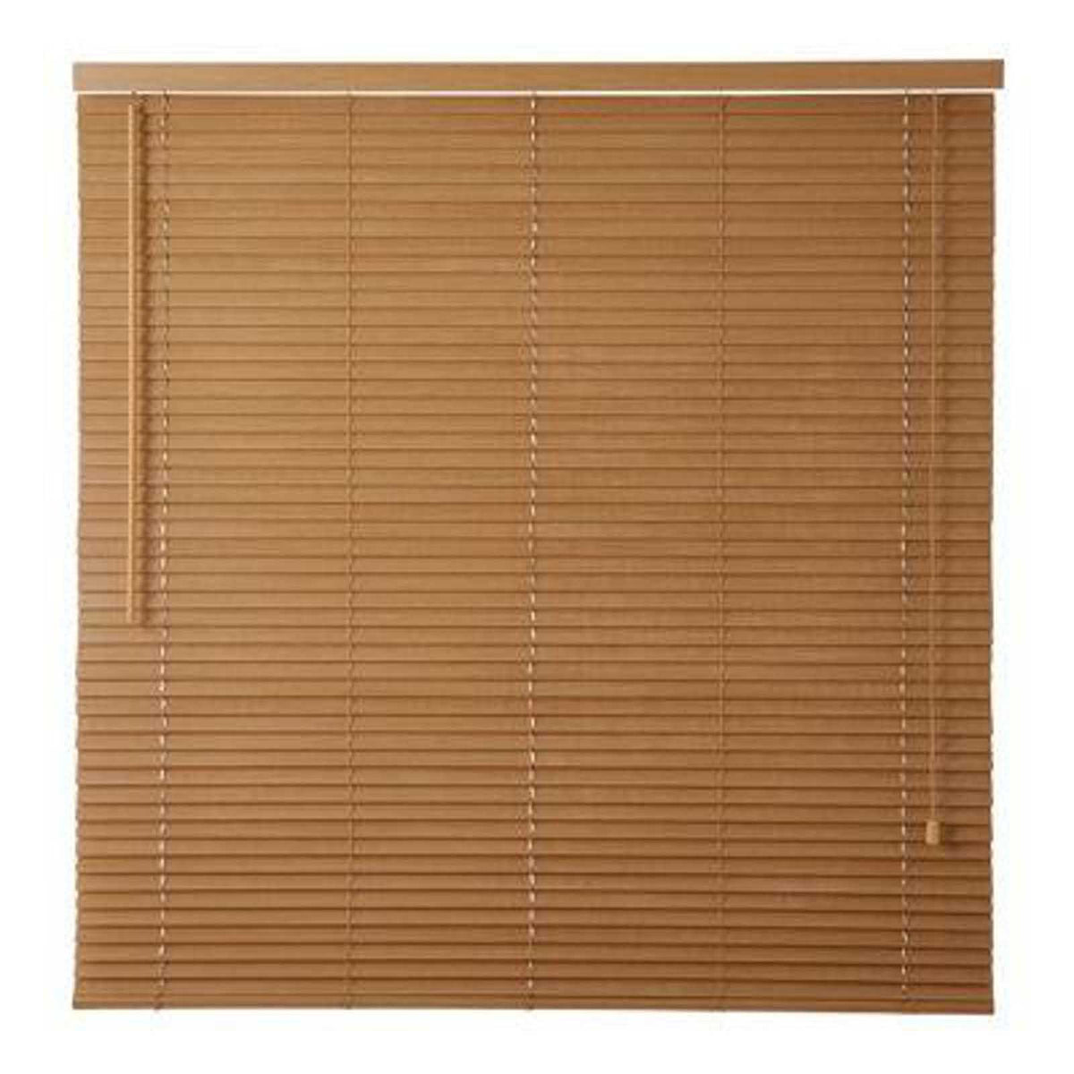 Venetian Blind Natural Oak Effect Wood Adjustable Modern (W)160cm (L)180cm - Image 1