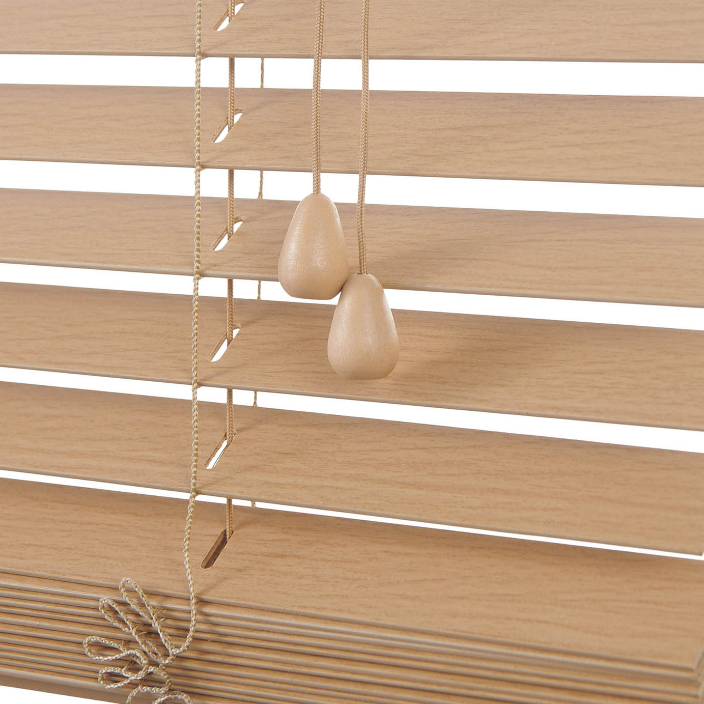 Venetian Window Blinds Wood Natural Oak Effect Indoor Home Office 180x180cm - Image 9
