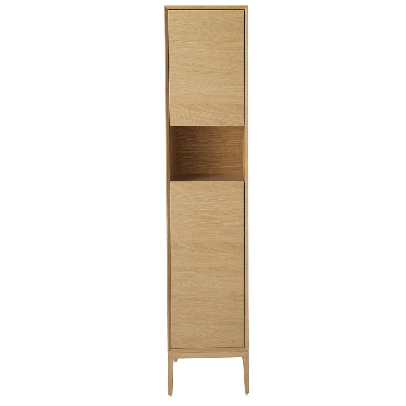 Bathroom Single Cabinet Avela Tall Matt Oak Effect Storage Cupboard H170xW40cm - Image 1
