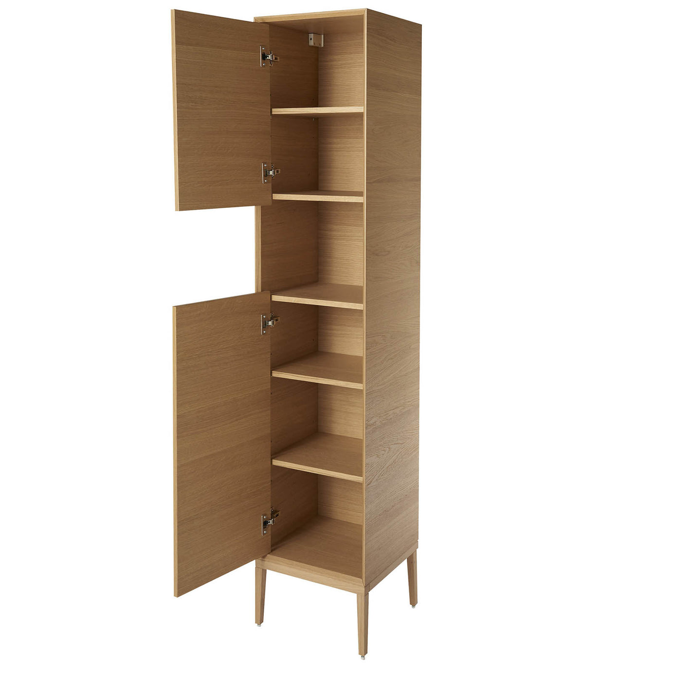 Bathroom Single Cabinet Avela Tall Matt Oak Effect Storage Cupboard H170xW40cm - Image 10