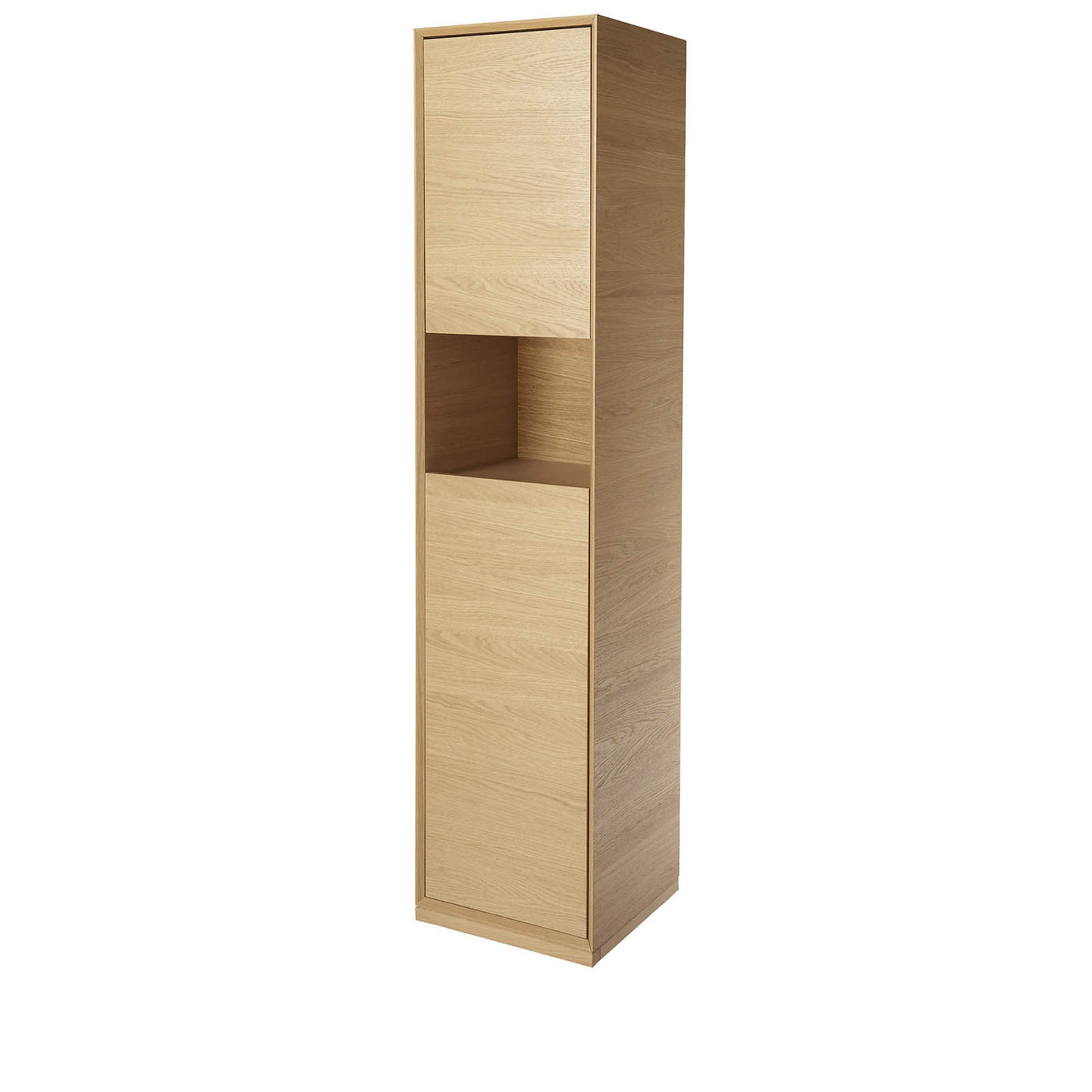 Bathroom Single Cabinet Avela Tall Matt Oak Effect Storage Cupboard H170xW40cm - Image 5