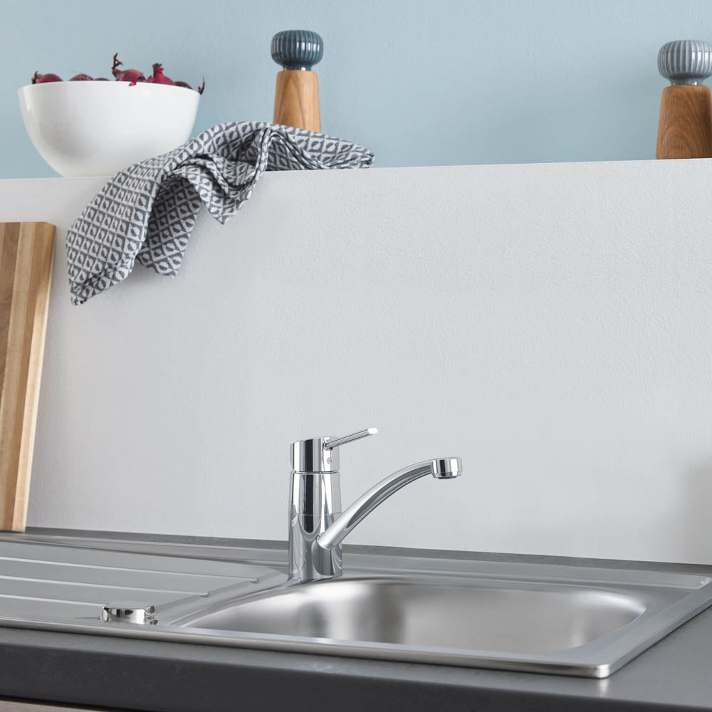 Grohe Kitchen Sink Tap Mixer Chrome Single Lever Swivel Spout Ergonomic Faucet - Image 2