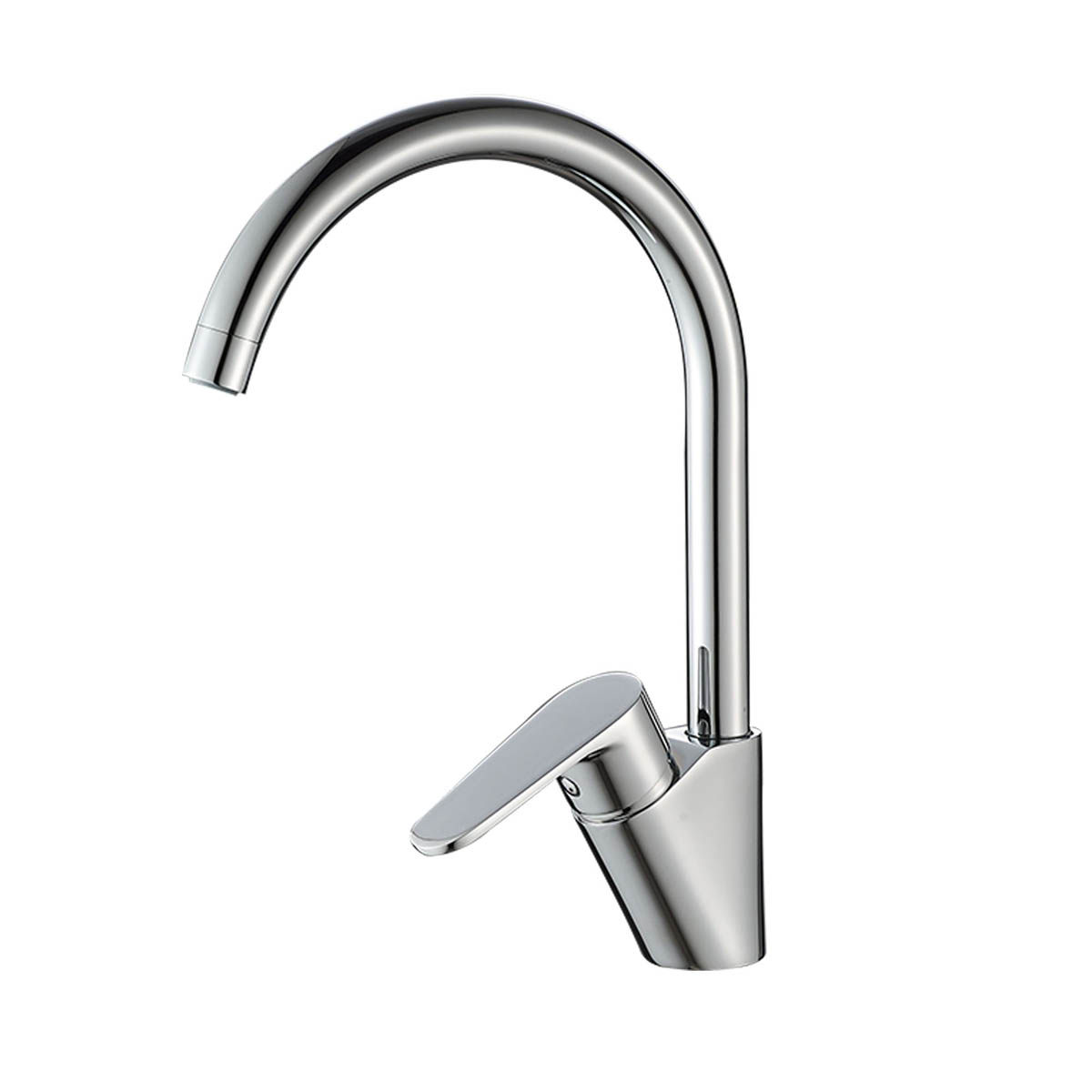 Kitchen Sink Tap Mixer Chrome Single Lever Swivel Spout Ceramic Cartridge Faucet - Image 1