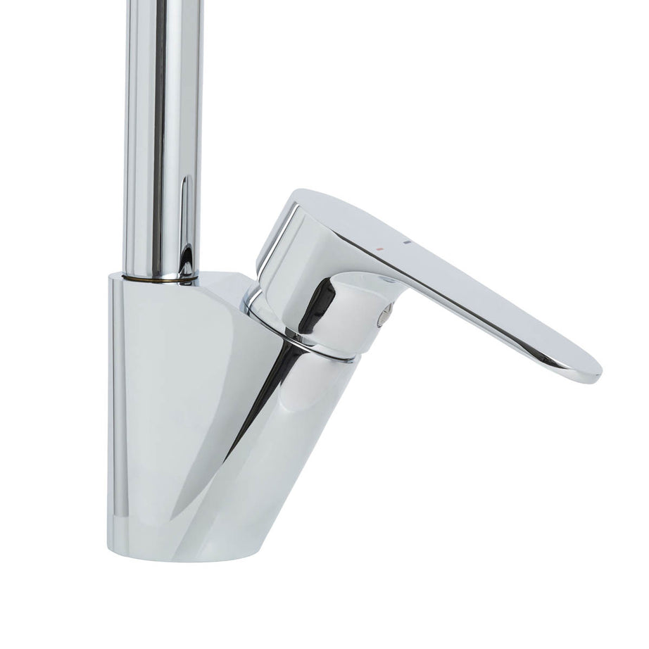 Kitchen Sink Tap Mixer Chrome Single Lever Swivel Spout Ceramic Cartridge Faucet - Image 3