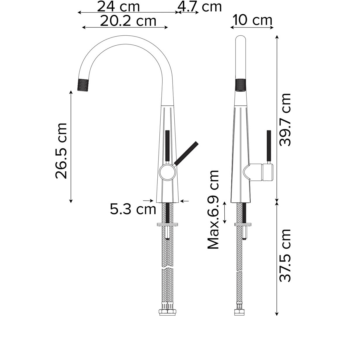 Kitchen Tap Mixer Stainless Steel Single Lever Ceramic Cartridge Modern Faucet - Image 7