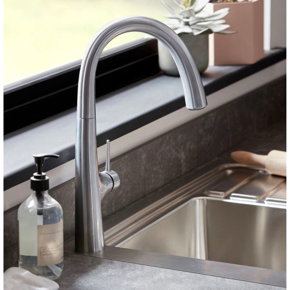 Kitchen Tap Mixer  Stainless Steel Single Lever Ceramic Cartridge Modern Faucet - Image 4