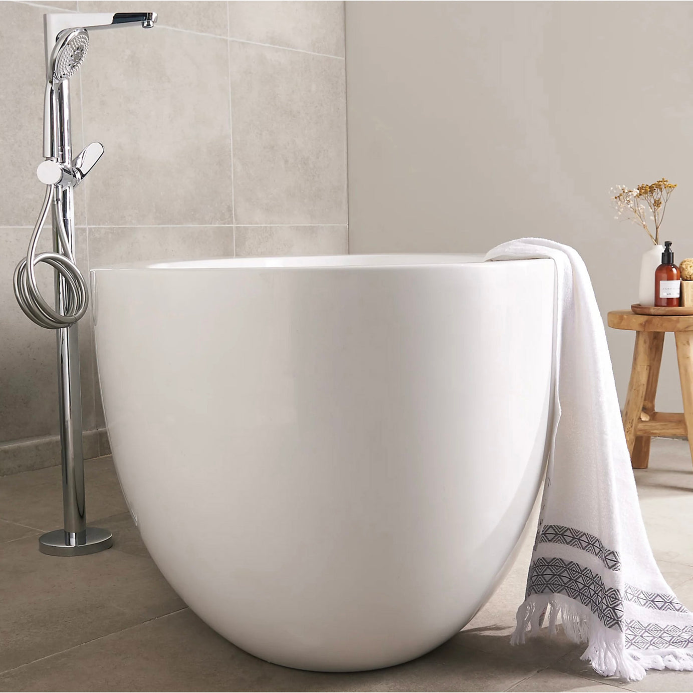 Shower Mixer Freestanding Cavally Chrome Finish Water Saving Regulator Modern - Image 2