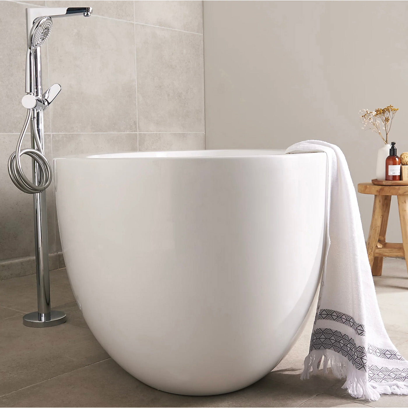 Shower Mixer Freestanding Cavally Chrome Finish Water Saving Regulator Modern - Image 2