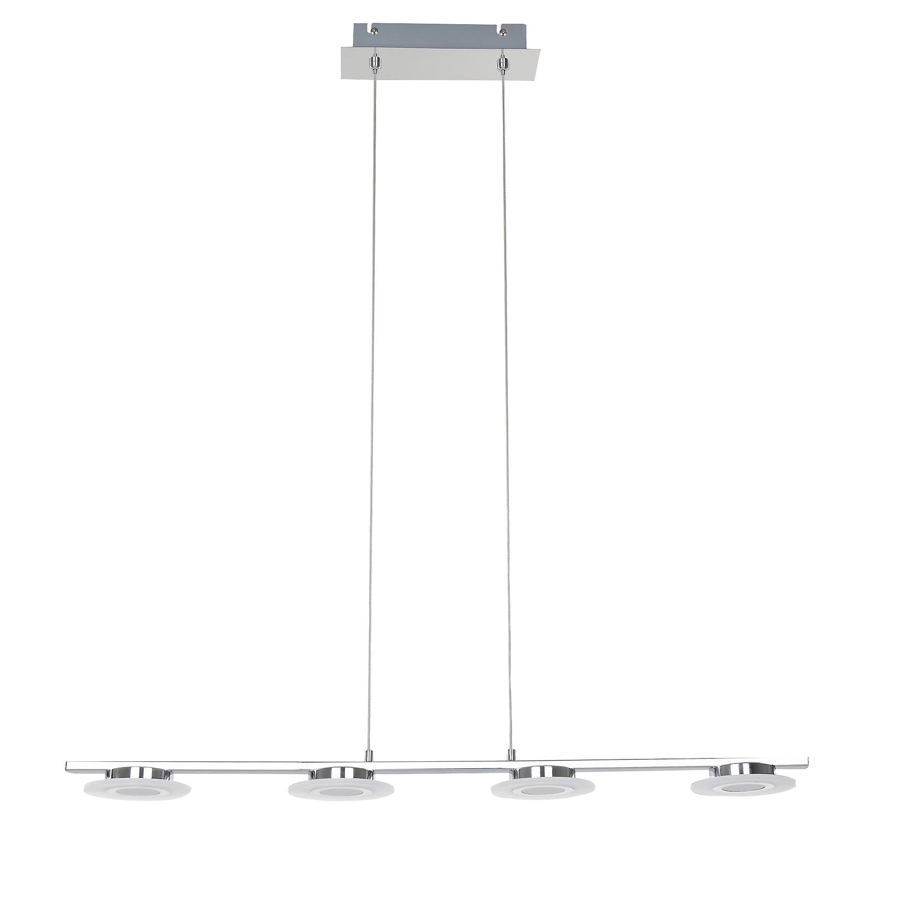 LED Ceiling Light Pendant 4 Way Multi Arm Hanging Bar Kitchen Warm White Chrome - Image 2