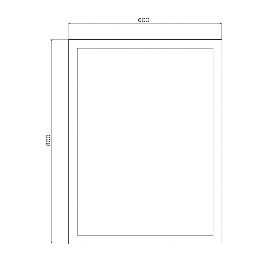 Bathroom Mirror Illuminated Rectangular Wall Mounted Modern (H)80cm (W)60cm - Image 3