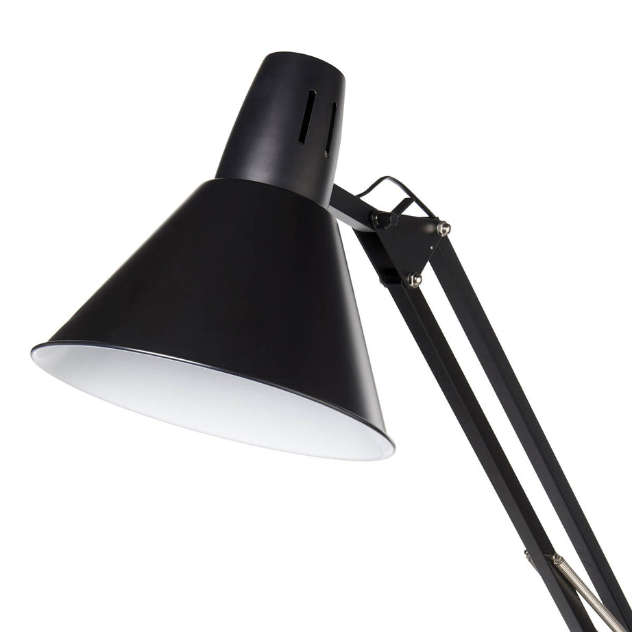 Floor Lamp Matt Black Retro Articulated Arm Tilting Head Livingroom (H)168cm - Image 4